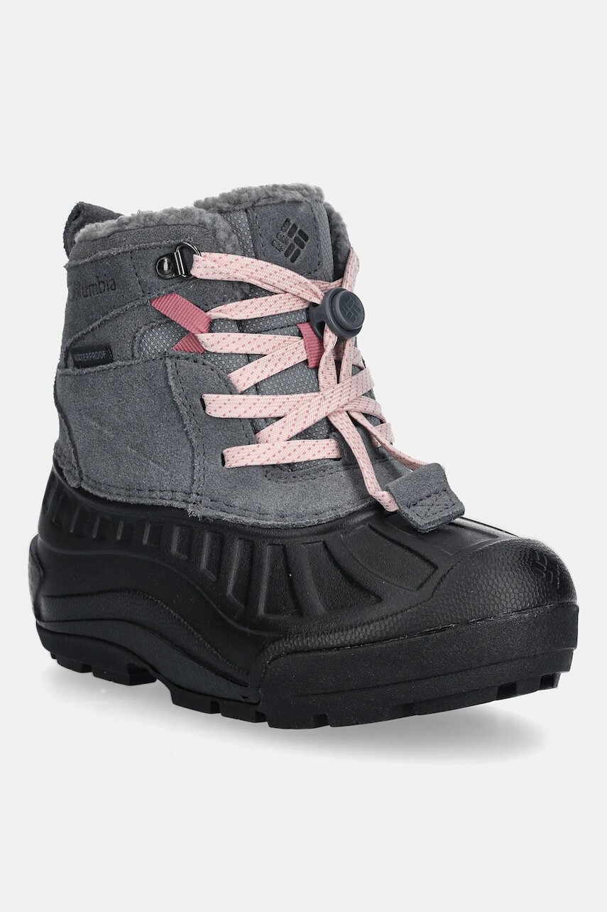 Detské semišové snehule Columbia YOUTH POWDERBUG ALPINE šedá farba, 2128881