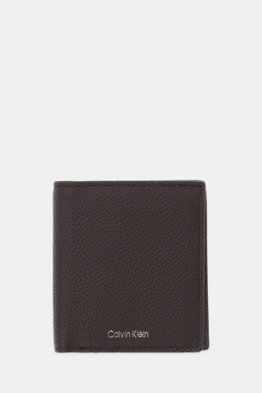 Kožená peňaženka Calvin Klein hnedá farba, LV04D1064G