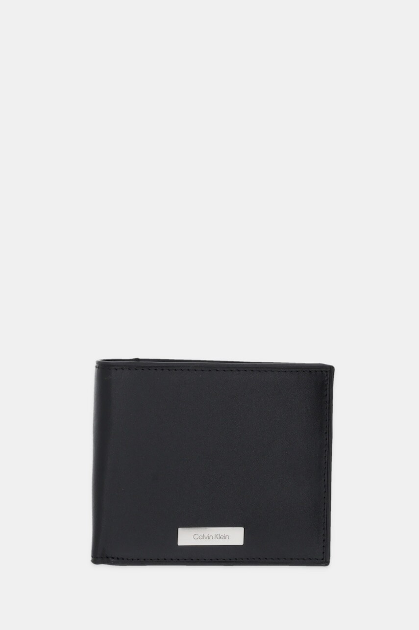 Kožená peňaženka Calvin Klein čierna farba, LV04D1066G