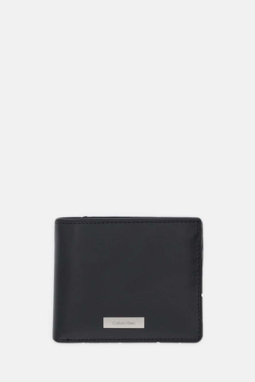 Kožená peňaženka Calvin Klein čierna farba, LV04D1067G