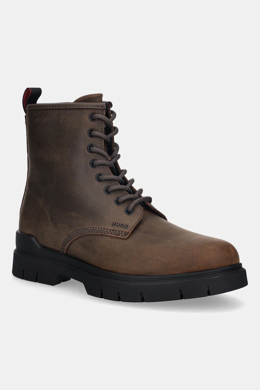 Nubukové topánky HUGO Ryan hnedá farba, 50552696