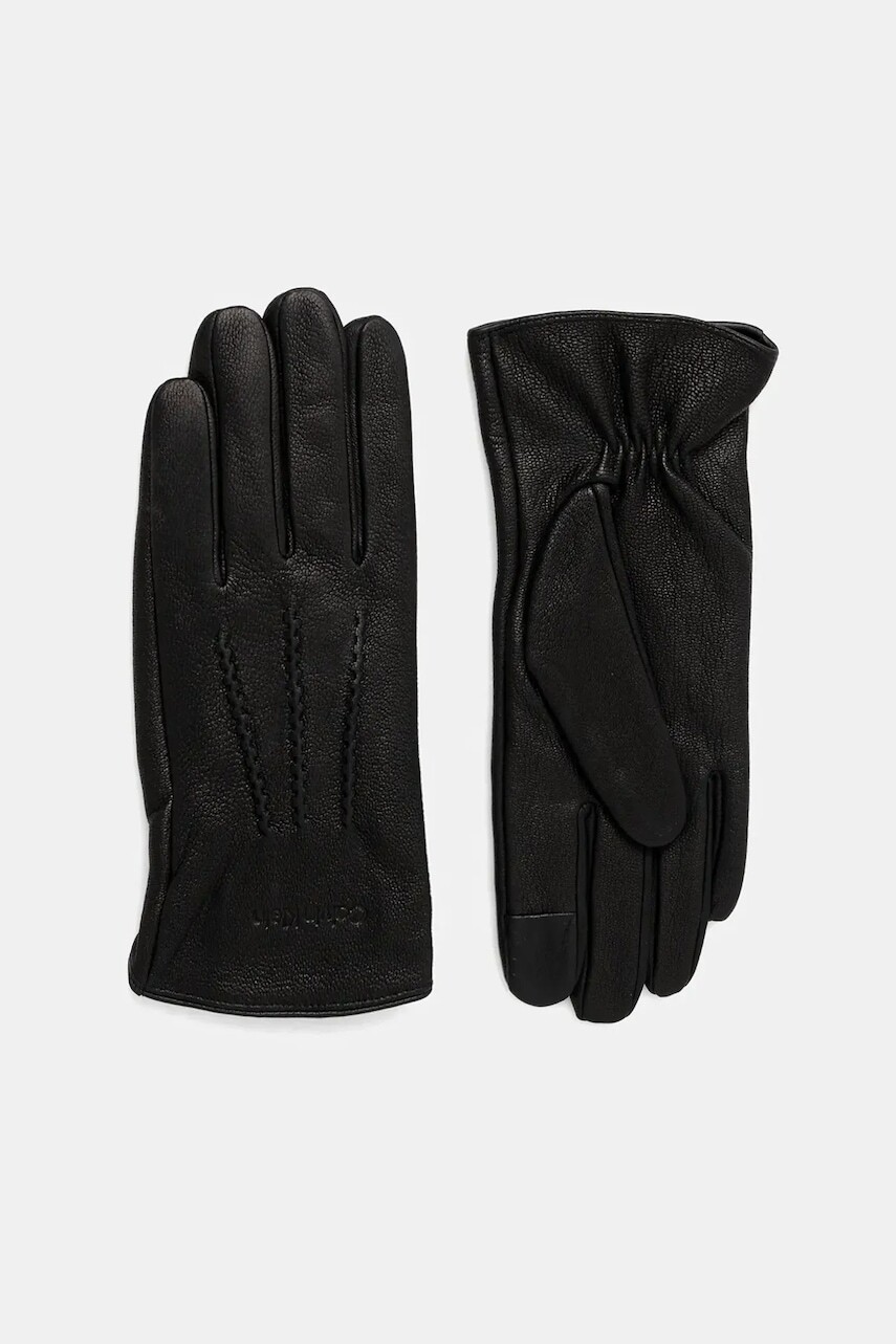 Kožené rukavice Calvin Klein čierna farba, LV04D8034G