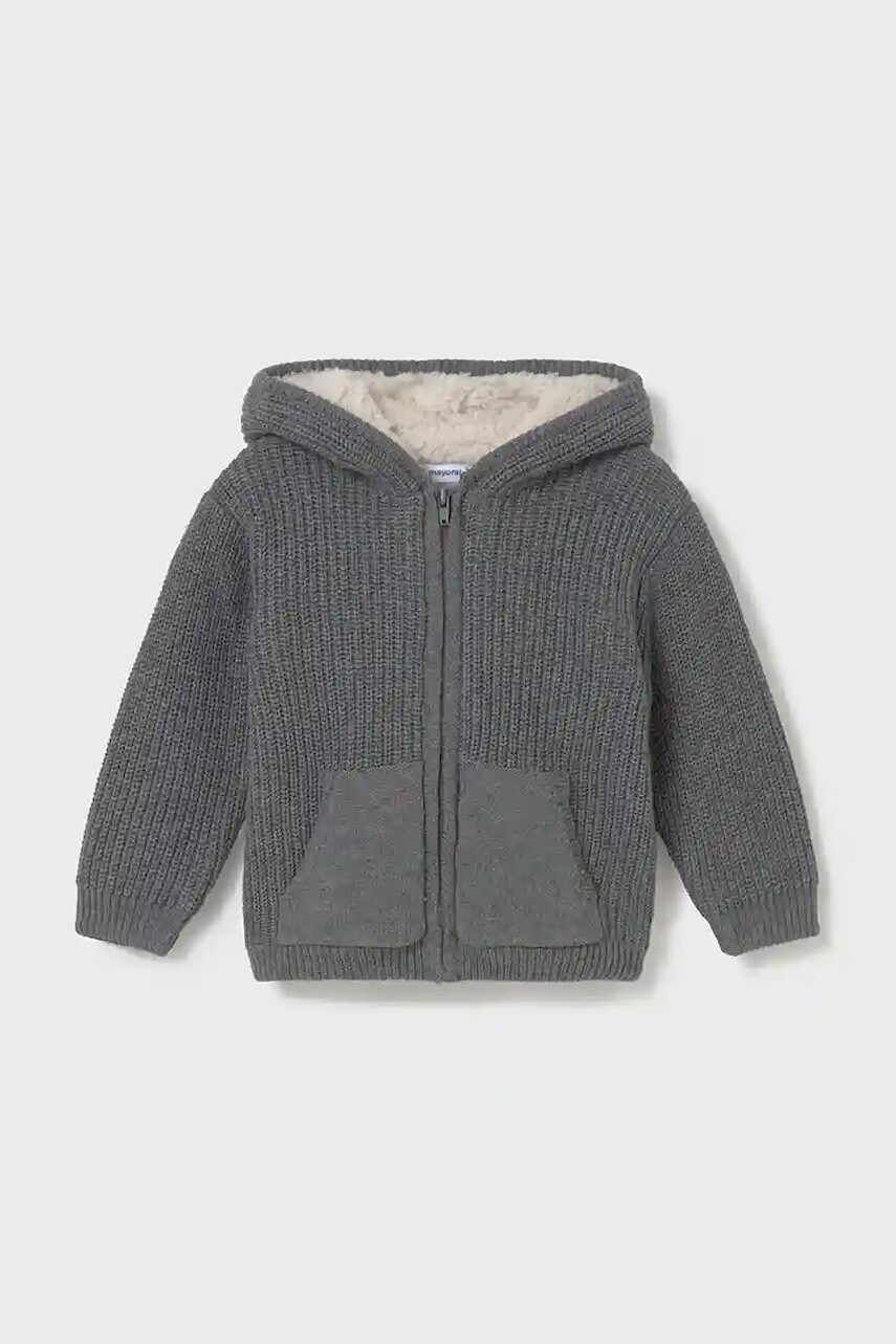 Sveter pre bábätká Mayoral šedá farba, 2350