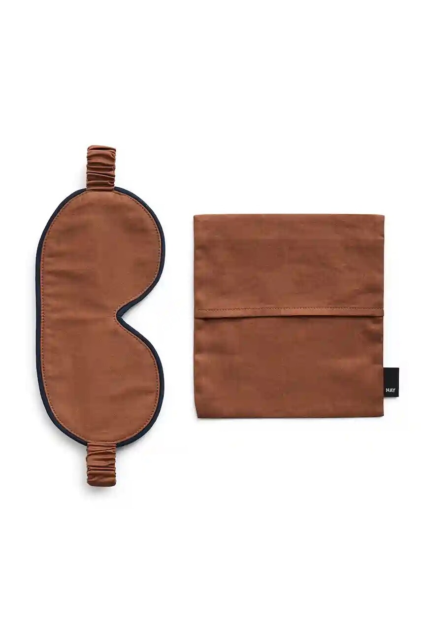 Bavlnená maska ​​na oči HAY Outline Sleep Mask hnedá farba