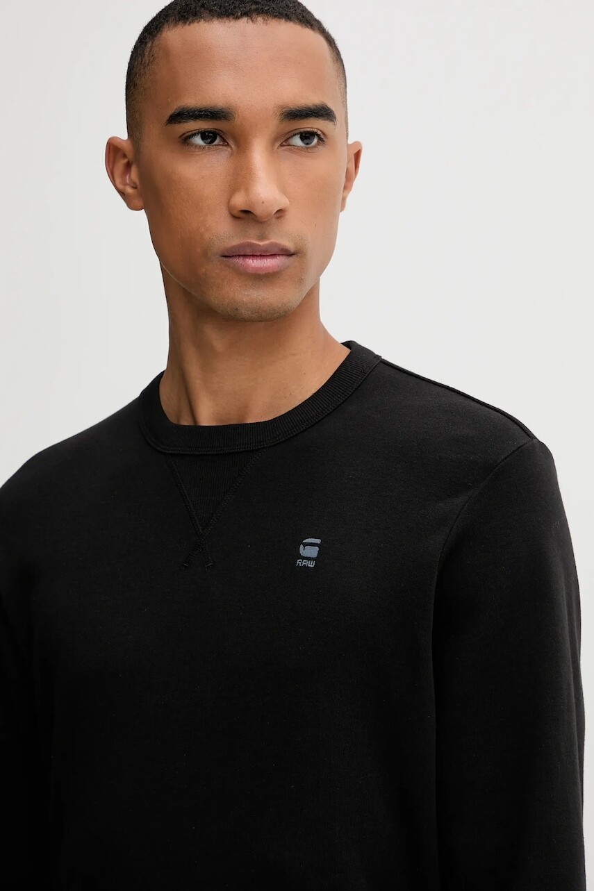 Bavlnené tričko s dlhým rukávom G-Star čierna farba, jednofarebné, D25076.D976