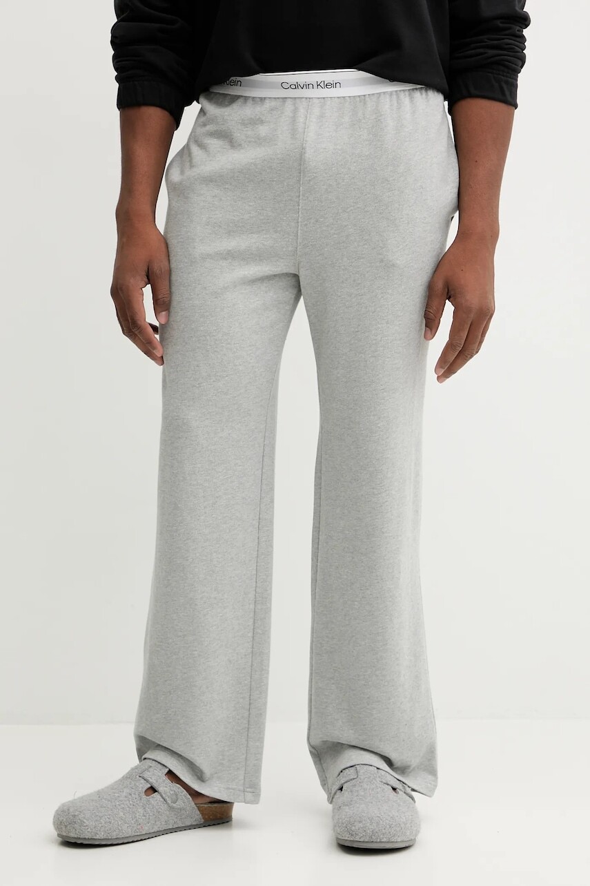 Bavlnené pyžamové nohavice Calvin Klein Underwear šedá farba, s potlačou, LV00NM2926
