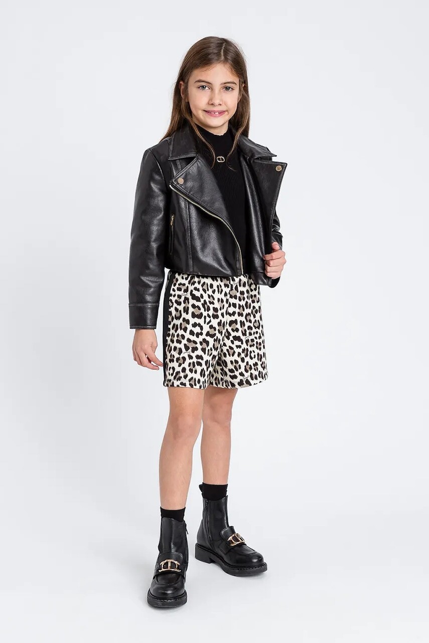 Detská bunda Twinset čierna farba, 252GJ2080