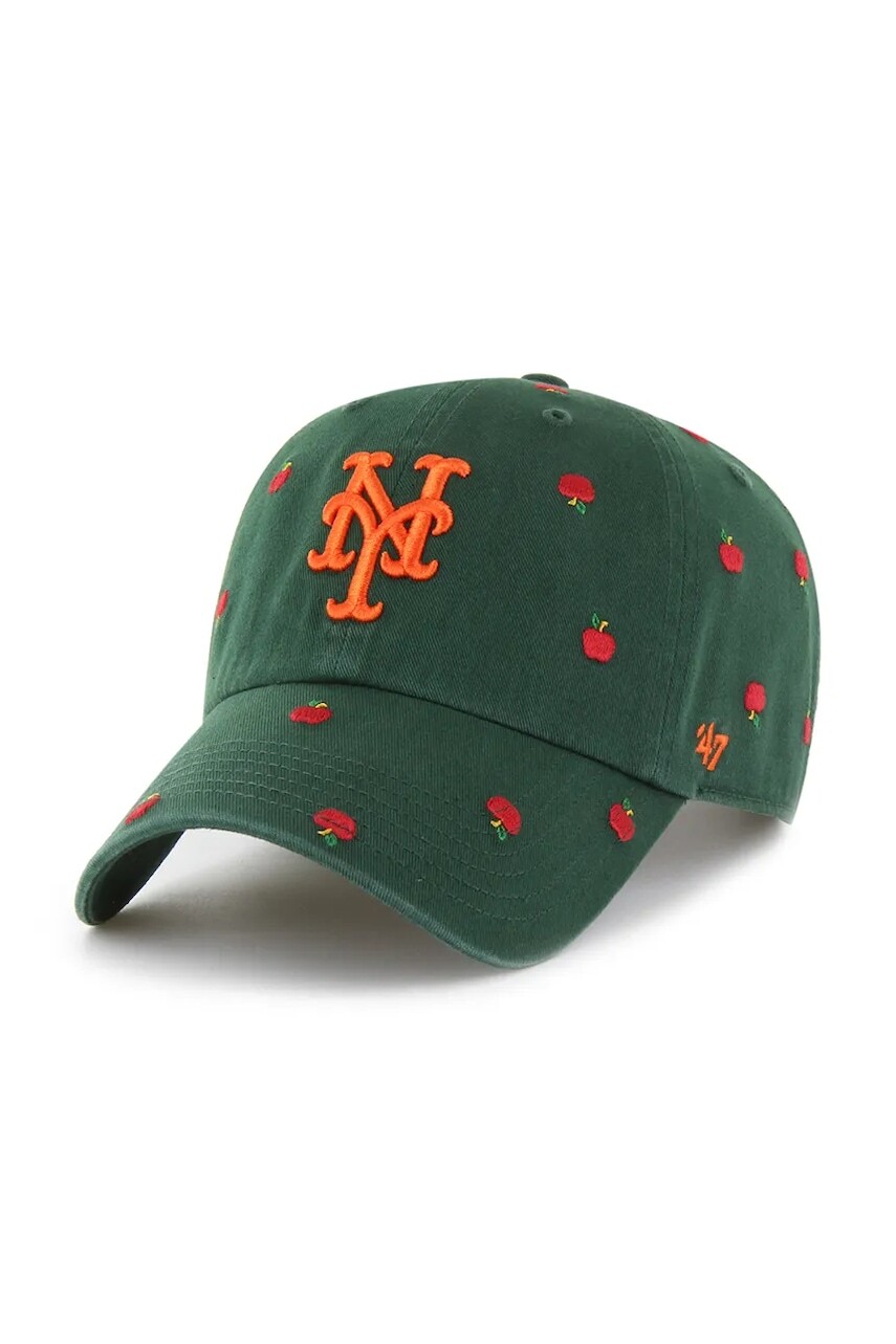 Bavlnená šiltovka 47 brand MLB New York Mets zelená farba, B-CNFTI16GWS-DG