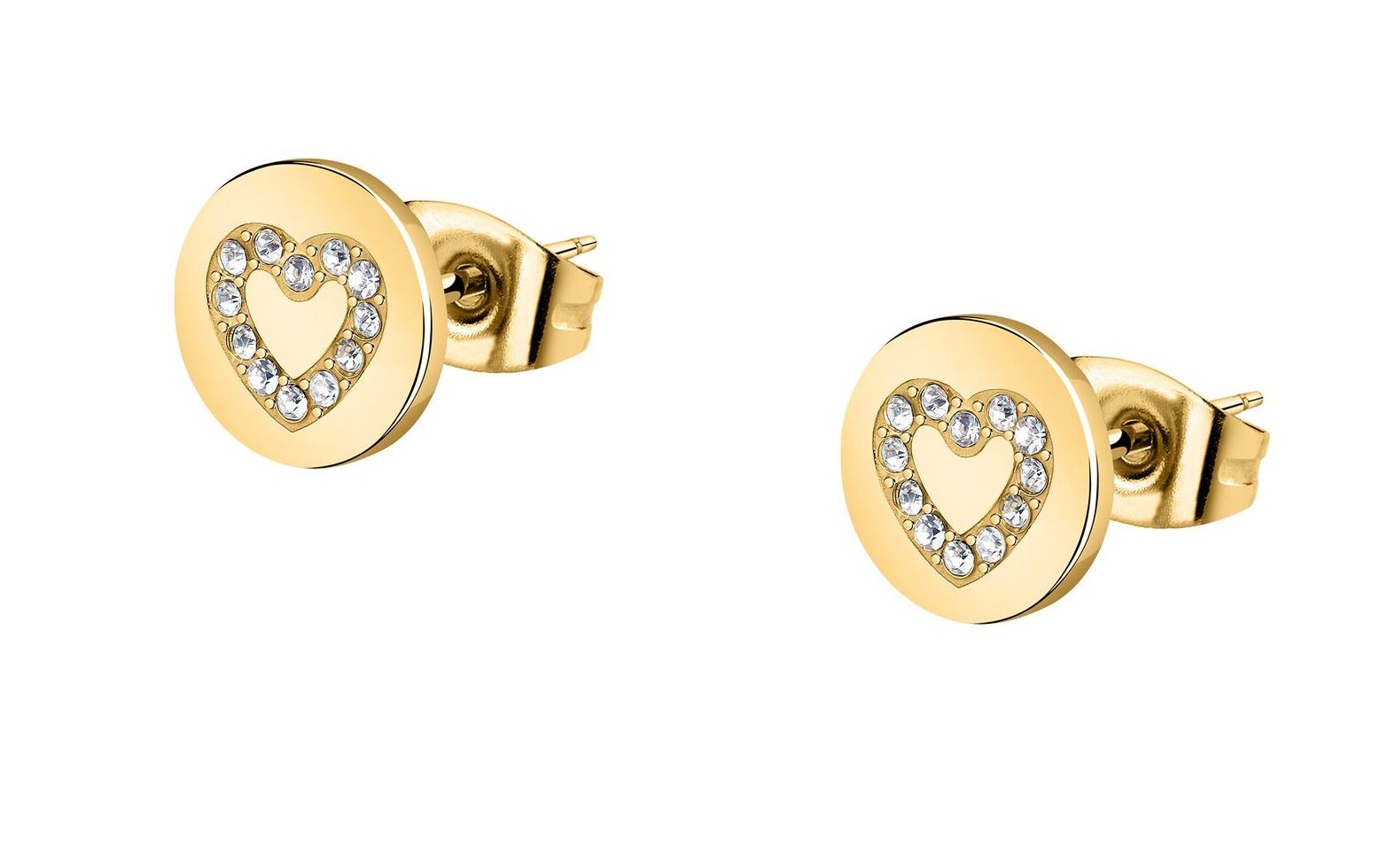 La Petite Story Pozlátené náušnice Srdiečko so zirkónmi LPS01AYQ115