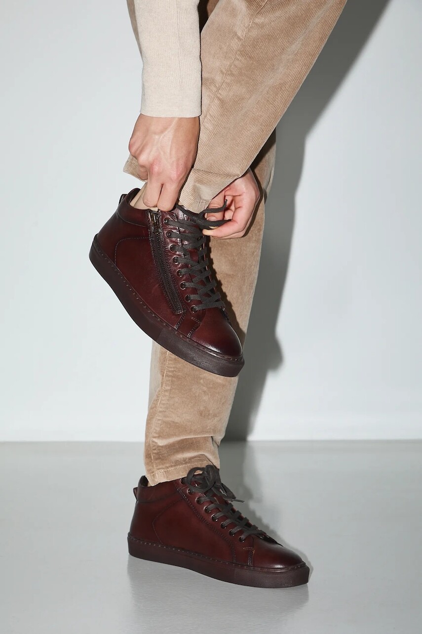 Kožená obuv Medicine hnedá farba