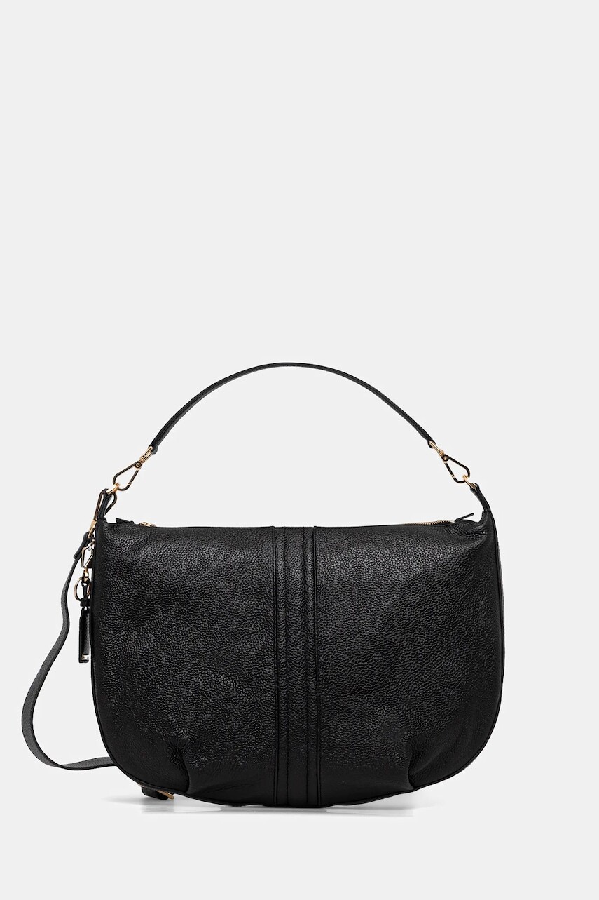 Kožená kabelka Geox AURELYI čierna farba, D36KYA 00046