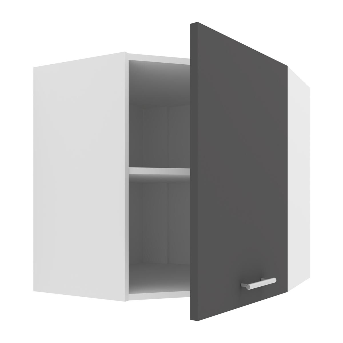 VCM Horní rohová kuchyňská skříňka Esilo, 57 cm, antracit