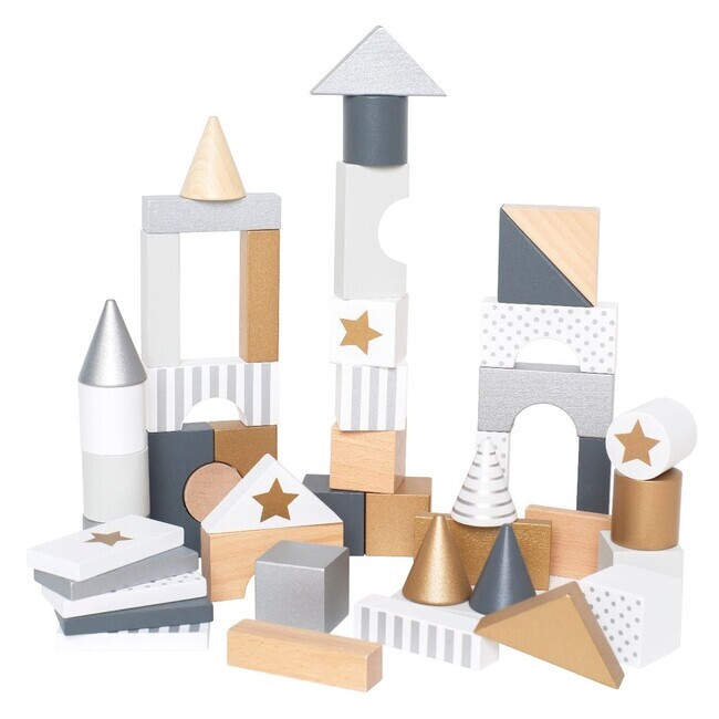 Stavebné kocky strieborné Jabadabado