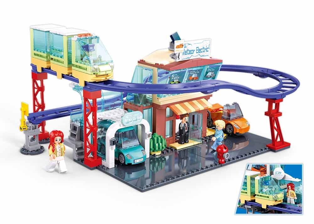 Stavebnica Sluban Metropolis Predajňa elektrovozidiel M38-B1262