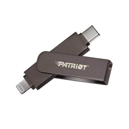Patriot iLuxe Stick C MFi/256GB/USB 3.2/Lightning + USB-C/Černá