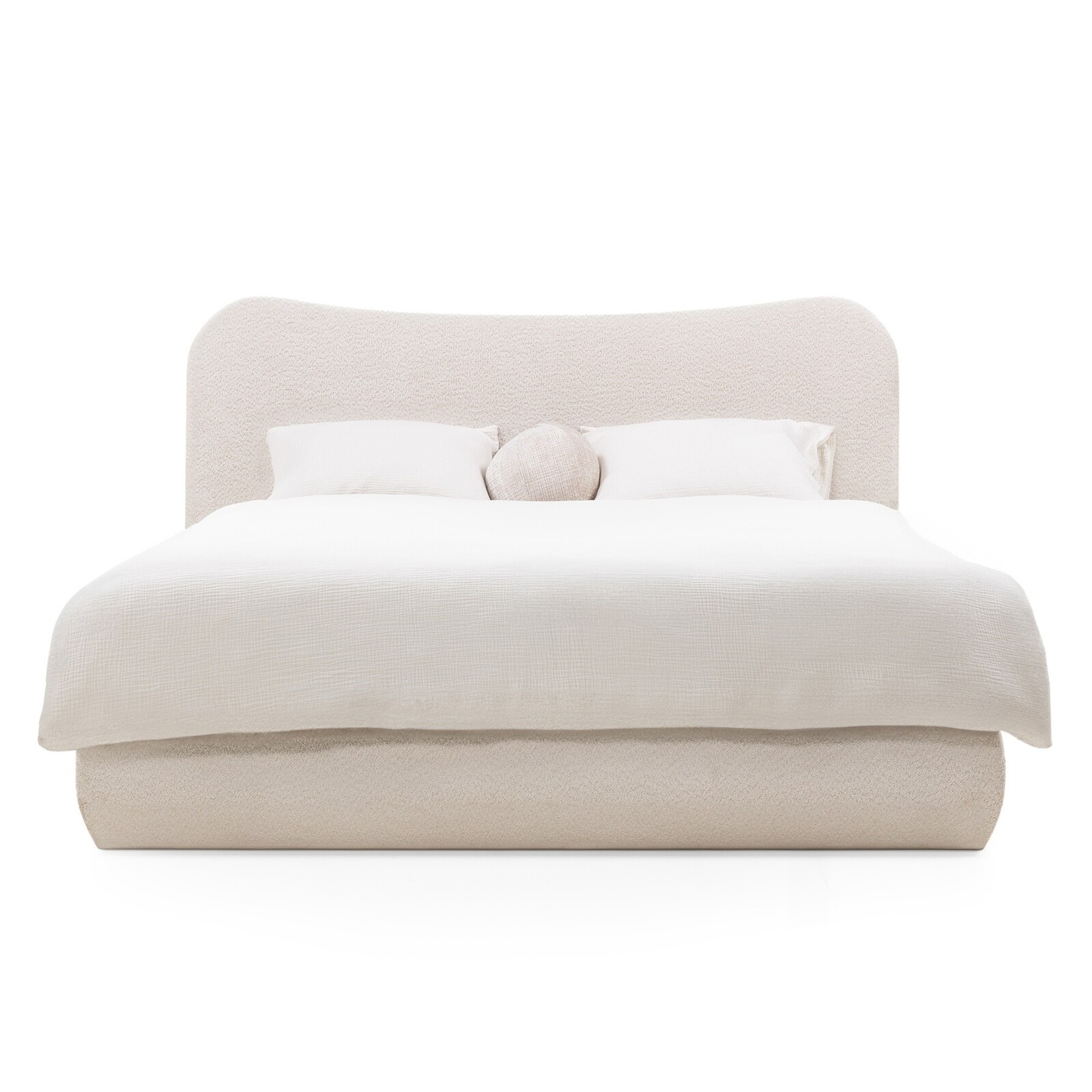 Dvoulůžková čalouněná postel Derry 140x200 s úložným prostorem béžová