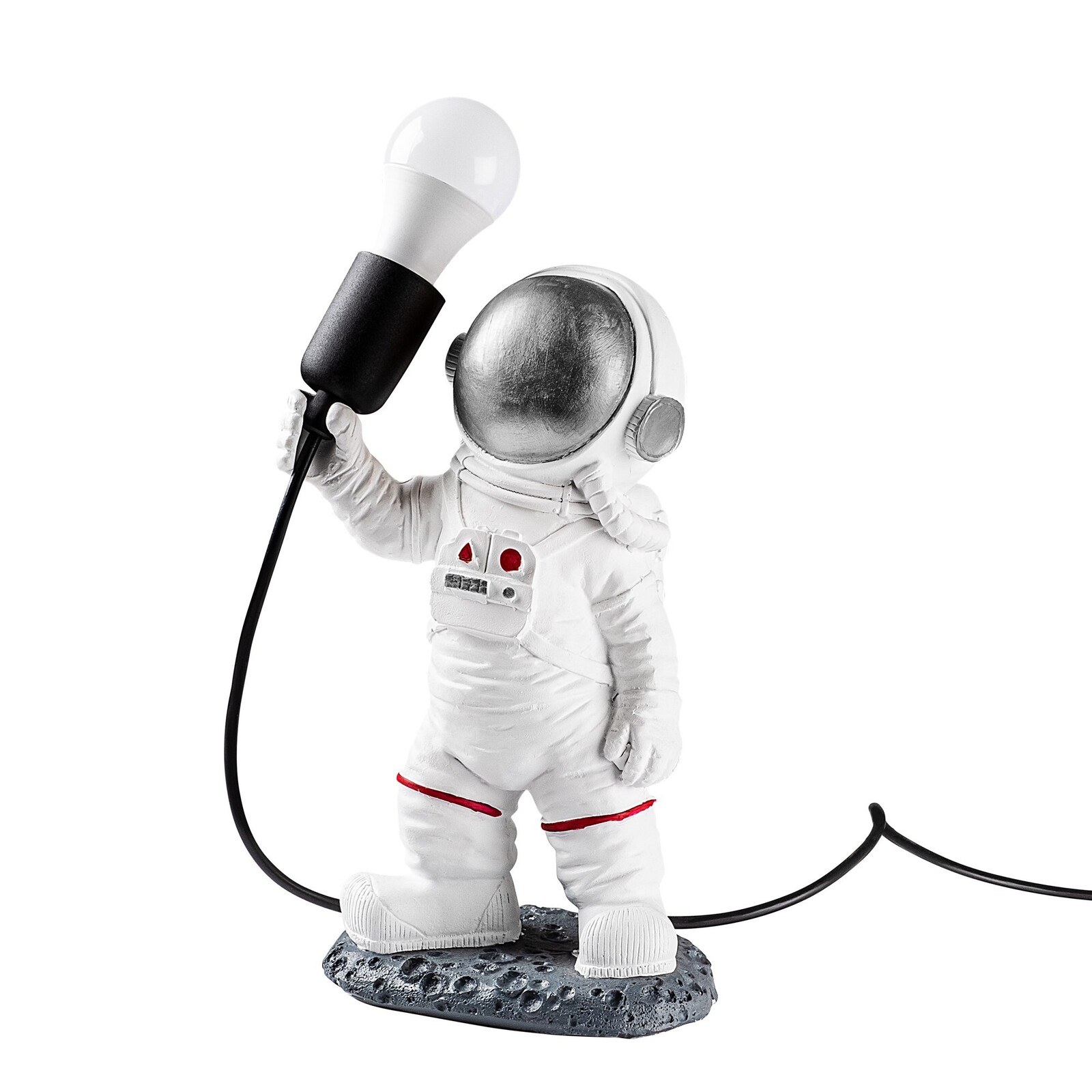 Stolní lampa Astronaut stříbrná/bílá