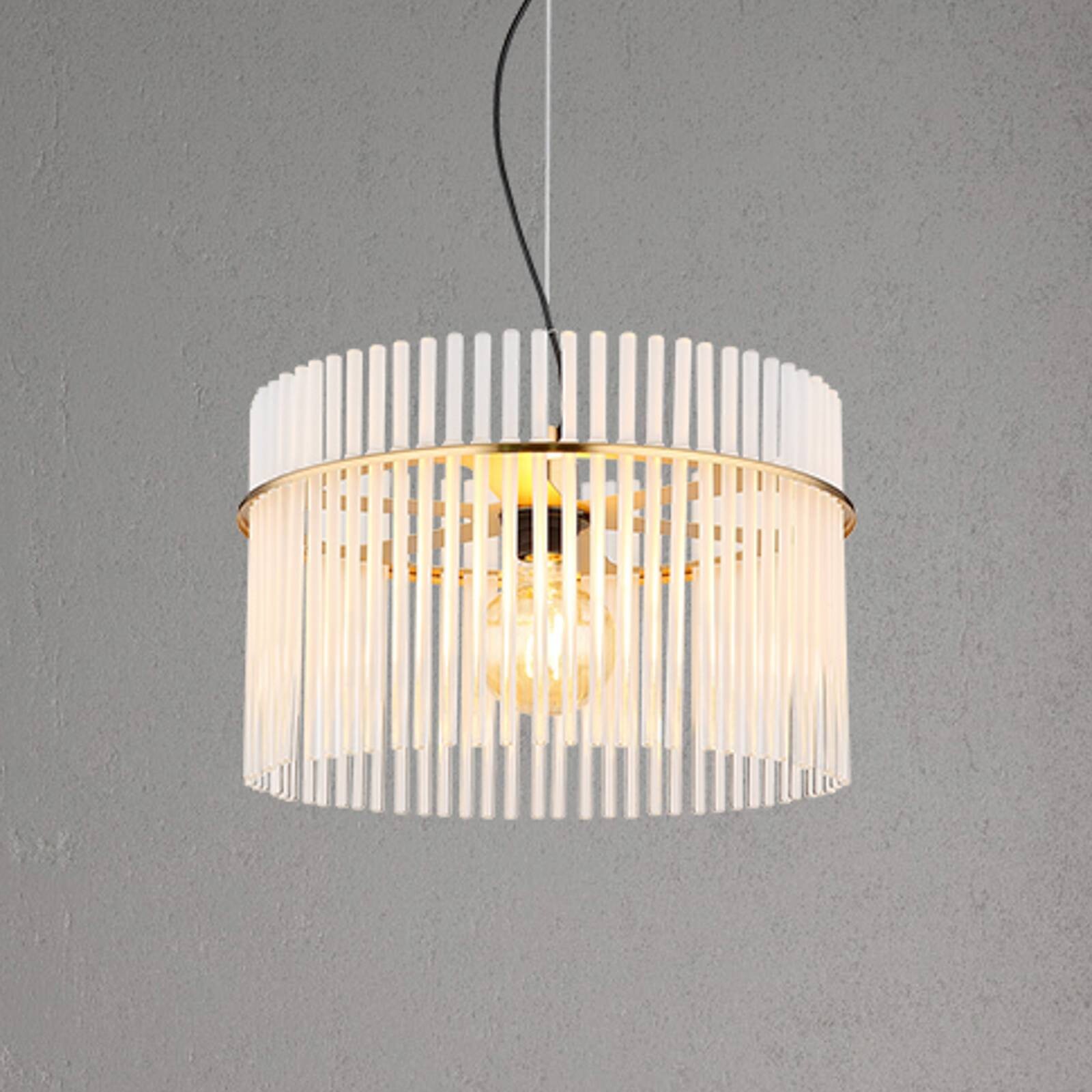 Závesné svietidlo Gorley, Ø 40 cm, zlatá farba, sklo