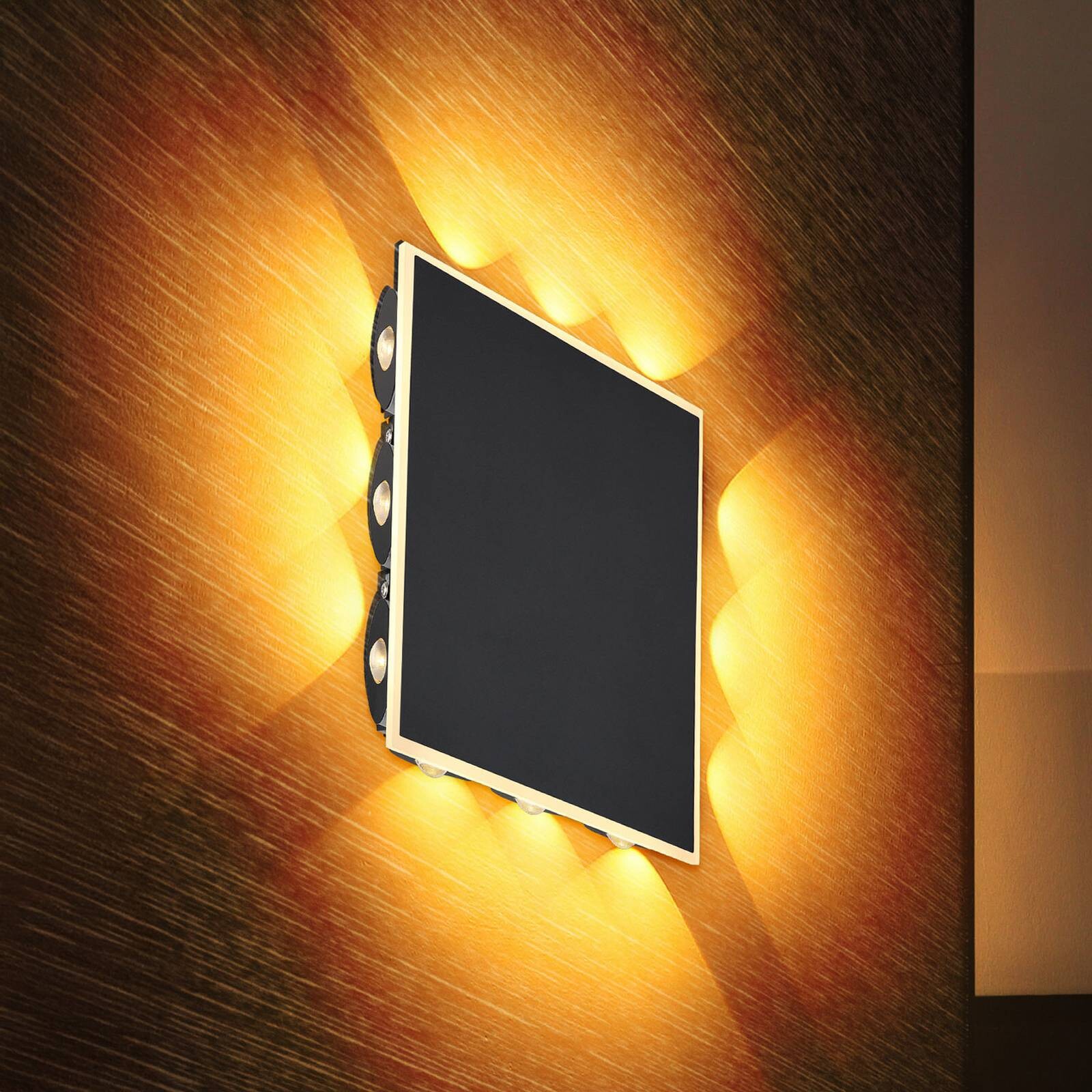 LED nástenné svetlo Saidy, šírka 22 cm, čierne, kovové