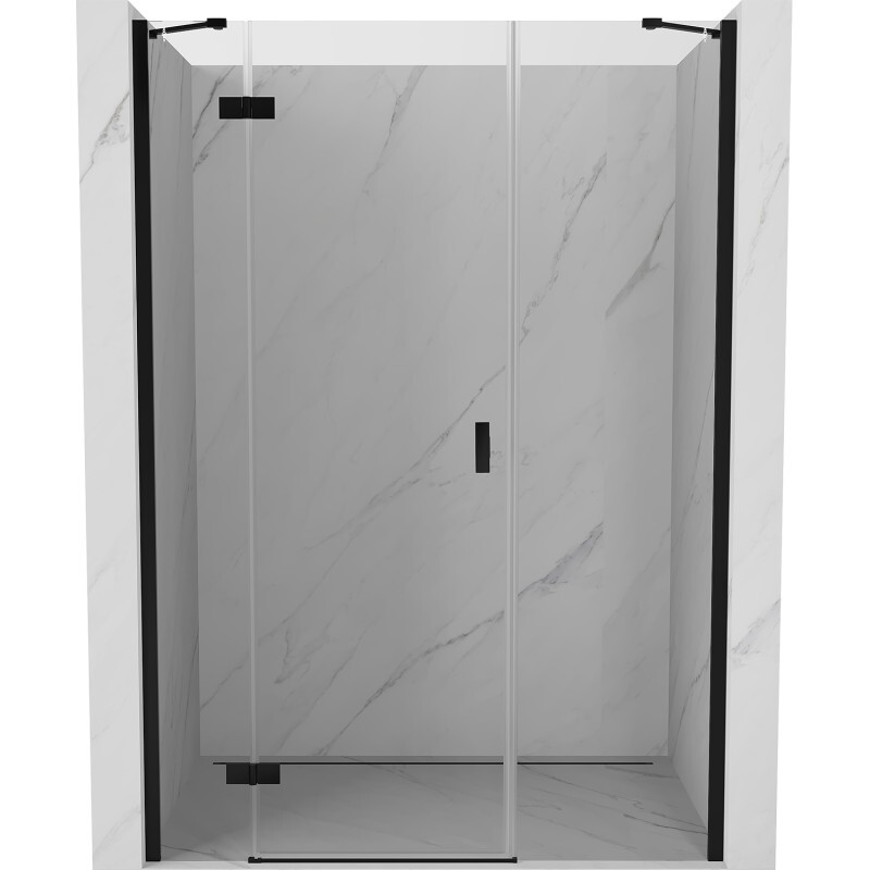 MEXEN/S - Mist-H sprchové dvere krídlové ľavé 135, transparent, čierna 8A5-135-001-70-00-L