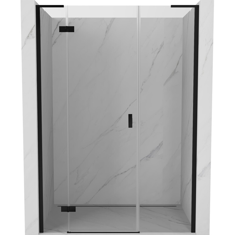 MEXEN/S - Mist-H L sprchové dvere krídlové ľavé 135, transparent, čierna 8A5L-135-001-70-00-L