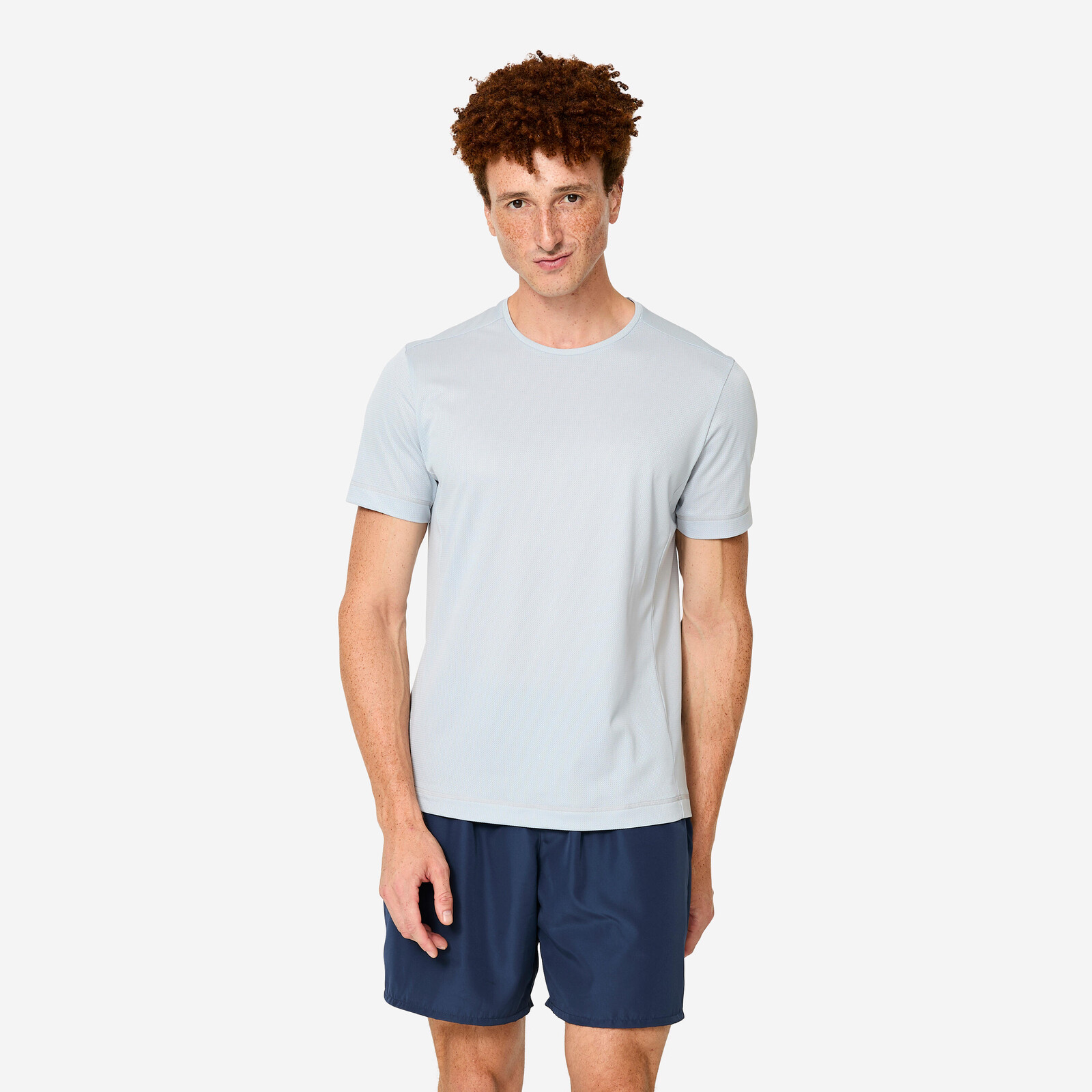 Pánske fitness tričko s krátkymi rukávmi sivé