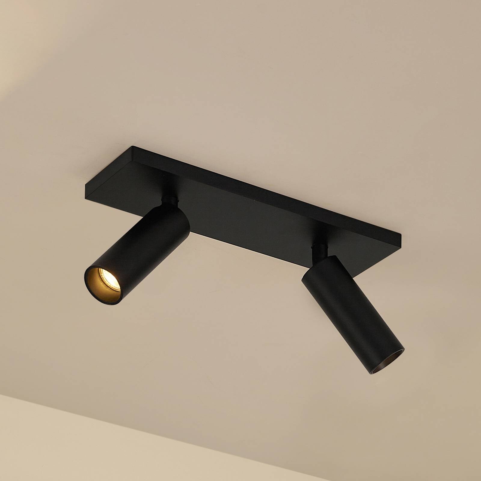 Arcchio stropné bodové svetlá Brinja Slim, čierne, 2-pl. GU10 MR11