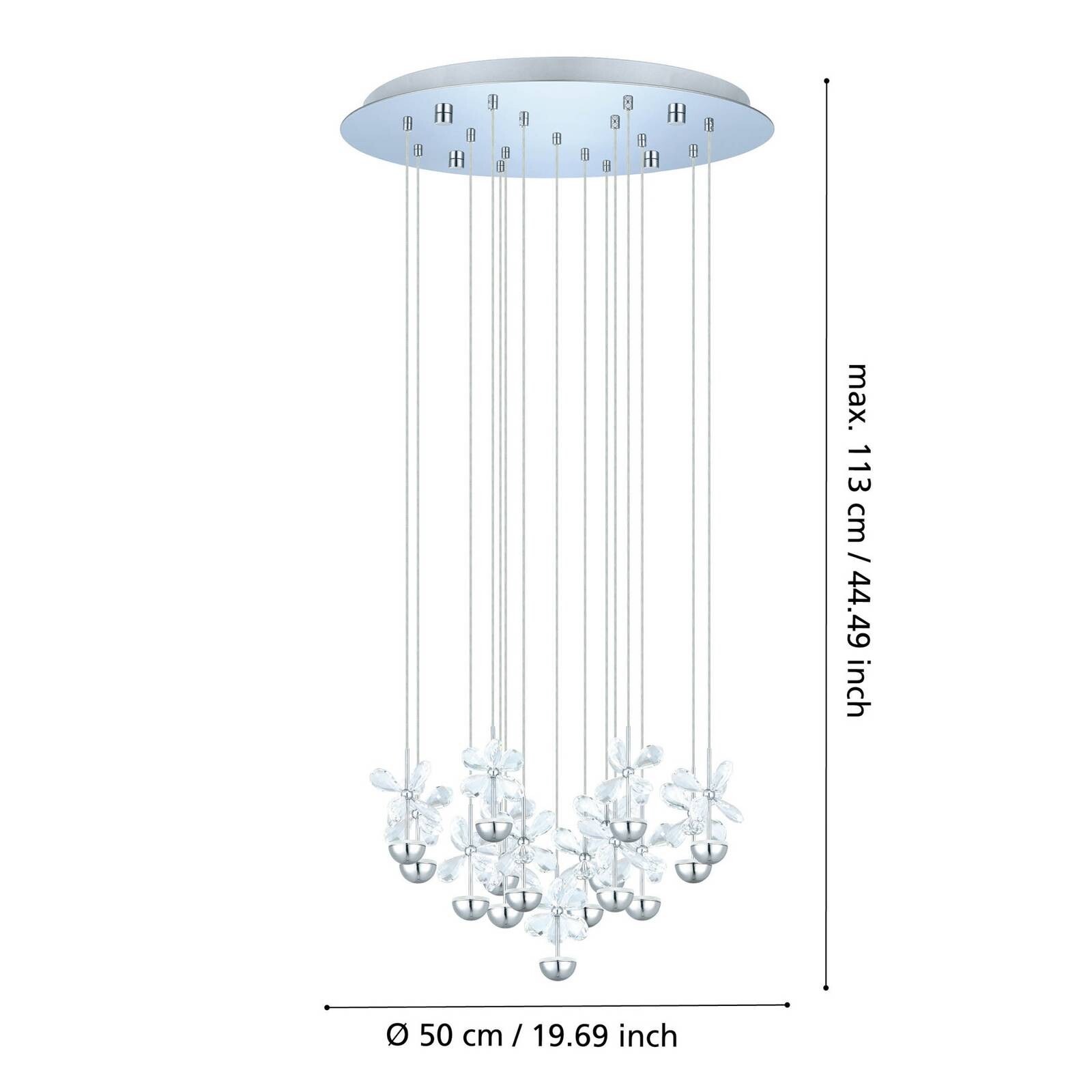 EGLO Stars Of Light LED závesné svietidlo Pianopoli chróm Ø 50 cm