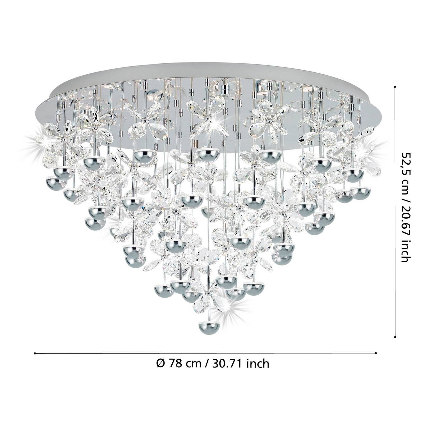 EGLO Stars Of Light stropné LED svetlo Pianopoli chróm Ø 78cm
