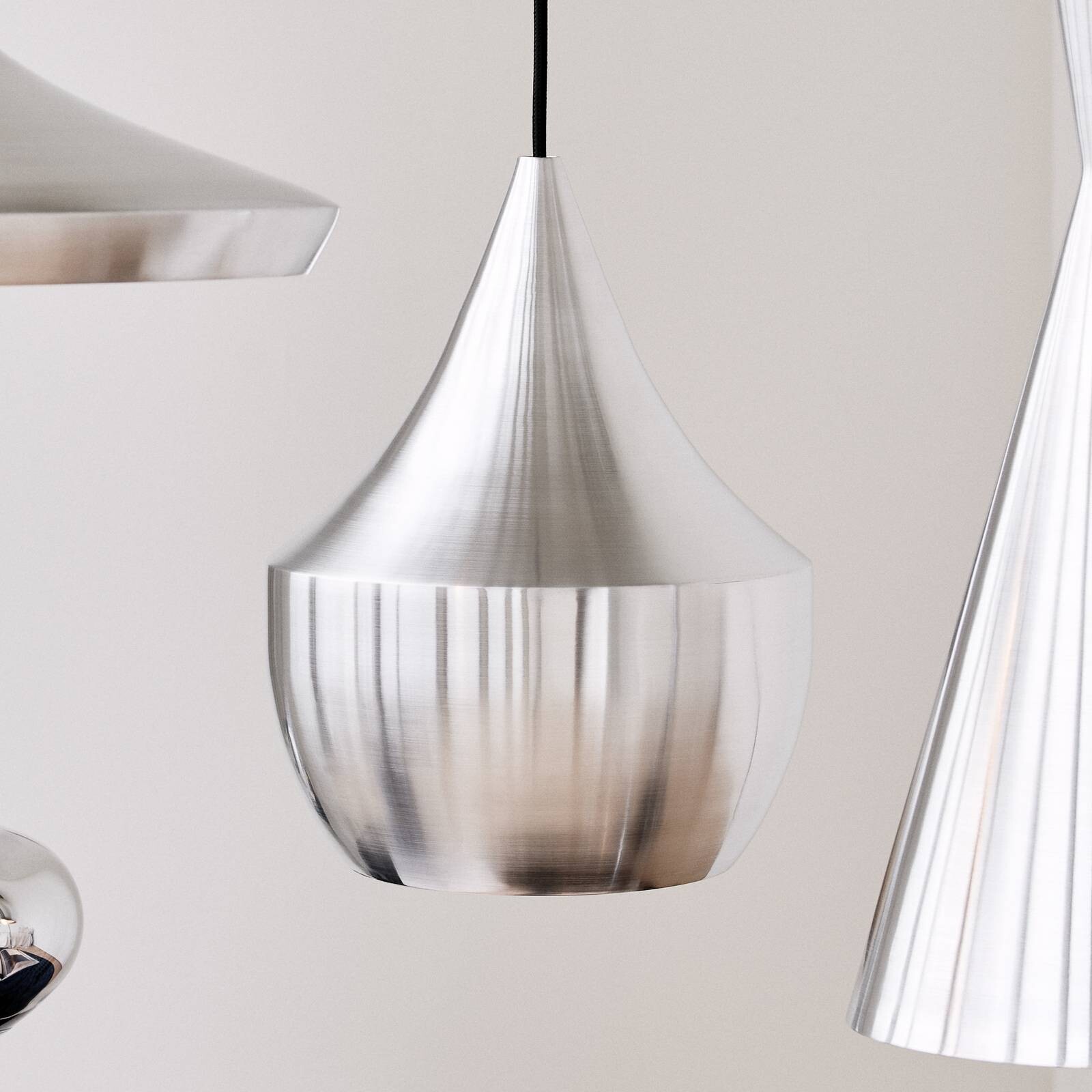 Tom Dixon LED závesné svietidlo Beat Tall Unbeaten, hliníková farba