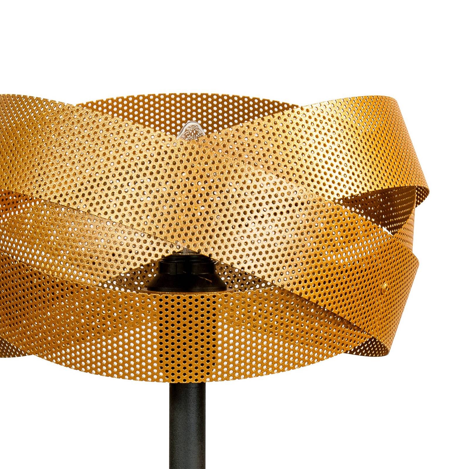 Stolová lampa Tornado, čierna/zlatá, kov, Ø 26 cm, E14