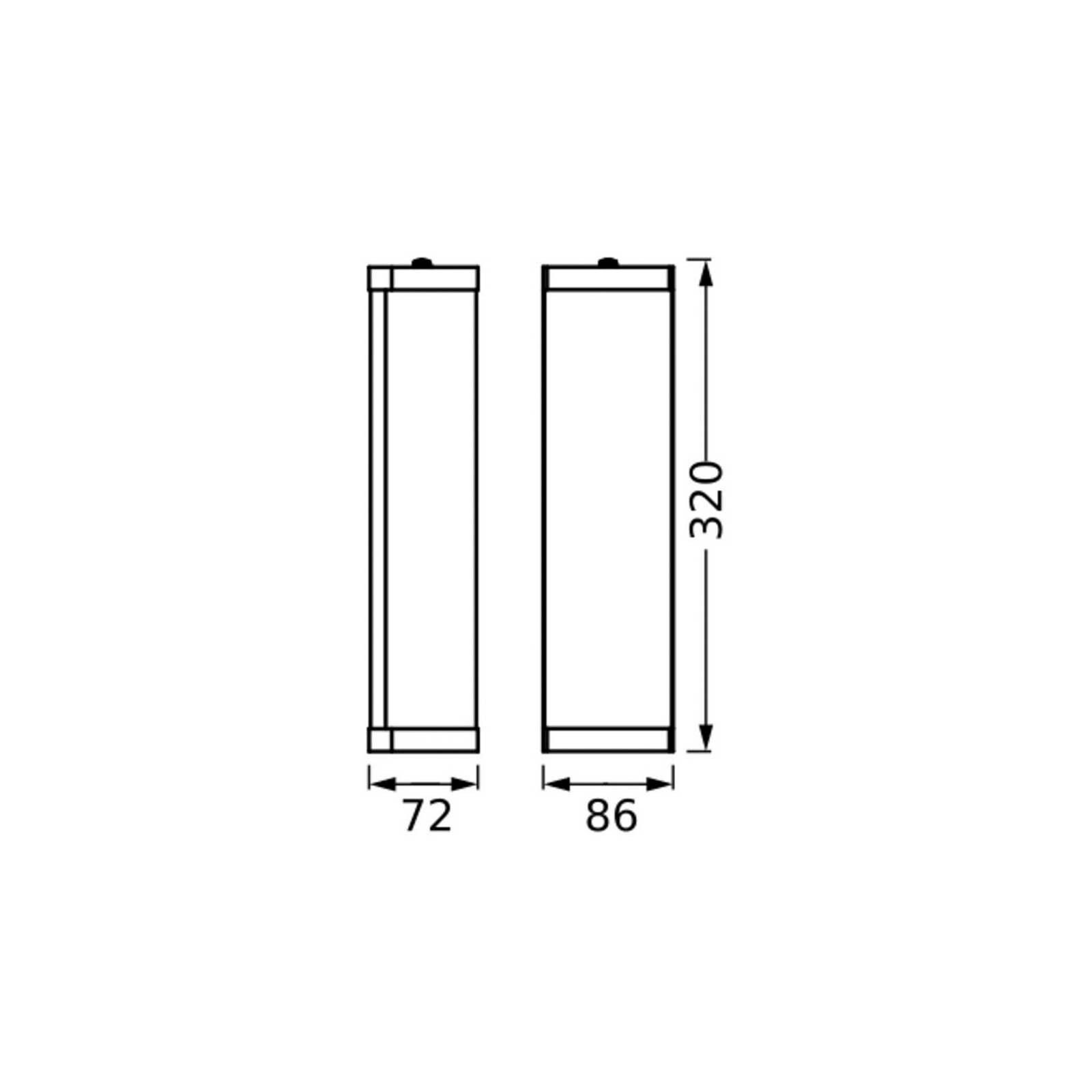 OSRAM nástenné svetlo BATHROOM, chróm, dĺžka 32 cm, kov/sklo, IP44
