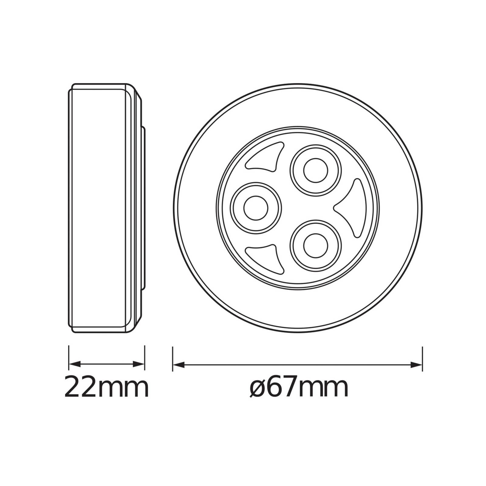 OSRAM LED svietidlo na nábytok DOT-IT-CLASSIC, strieborné, batéria, stmievateľné