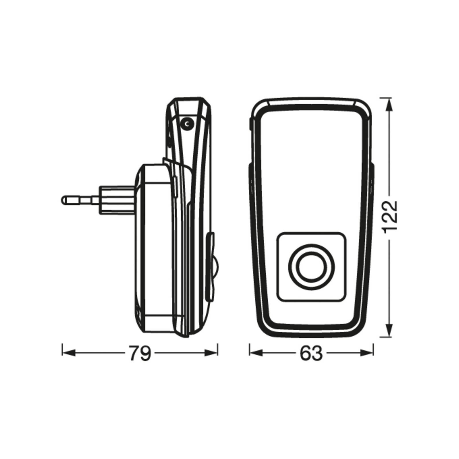 OSRAM LED zásuvkové nočné svetlo LUNETTA TORCH biele Akumulátor mobilné