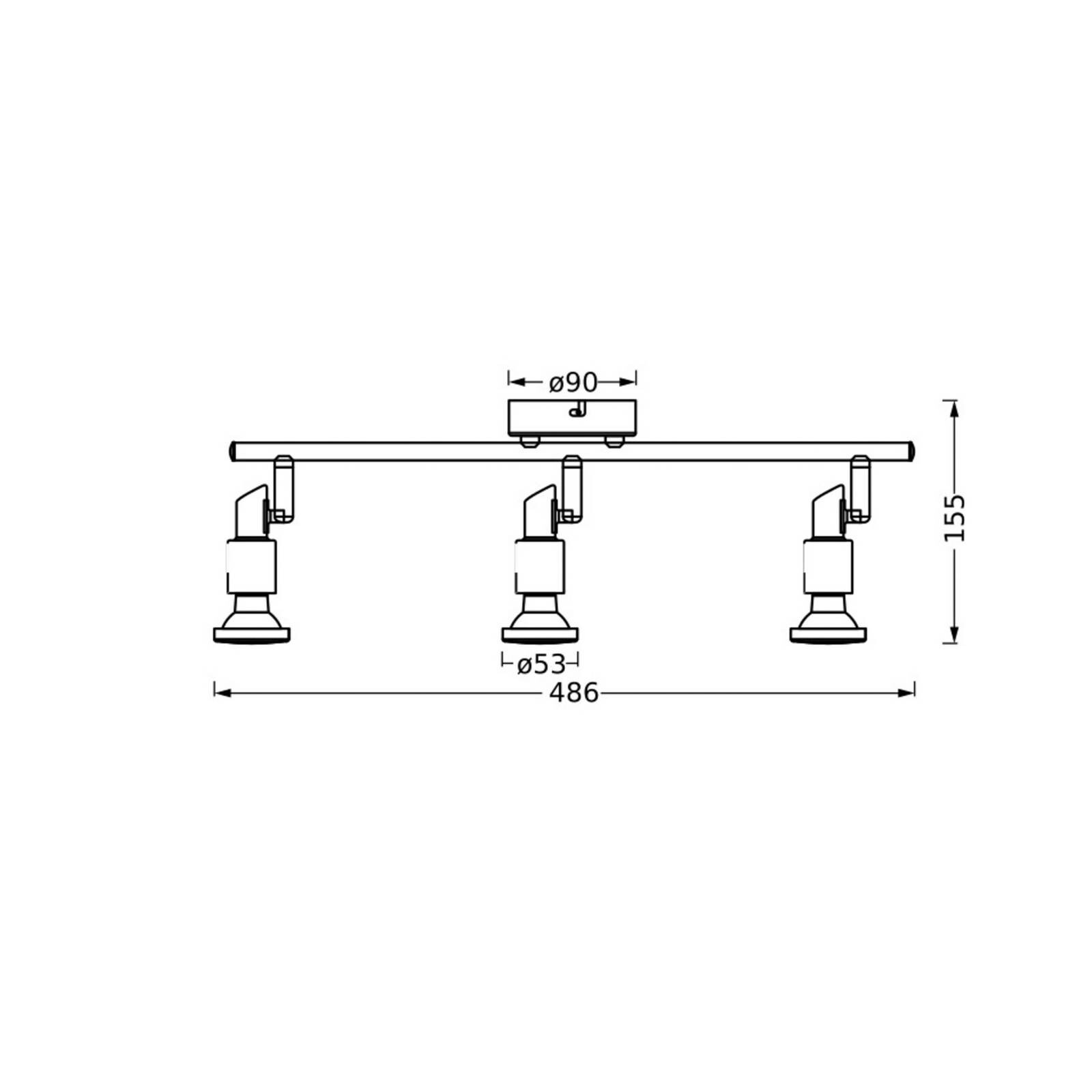 OSRAM stropné bodové svetlá, biely, 3-pl., kov, GU10-LED 927 stmievateľné