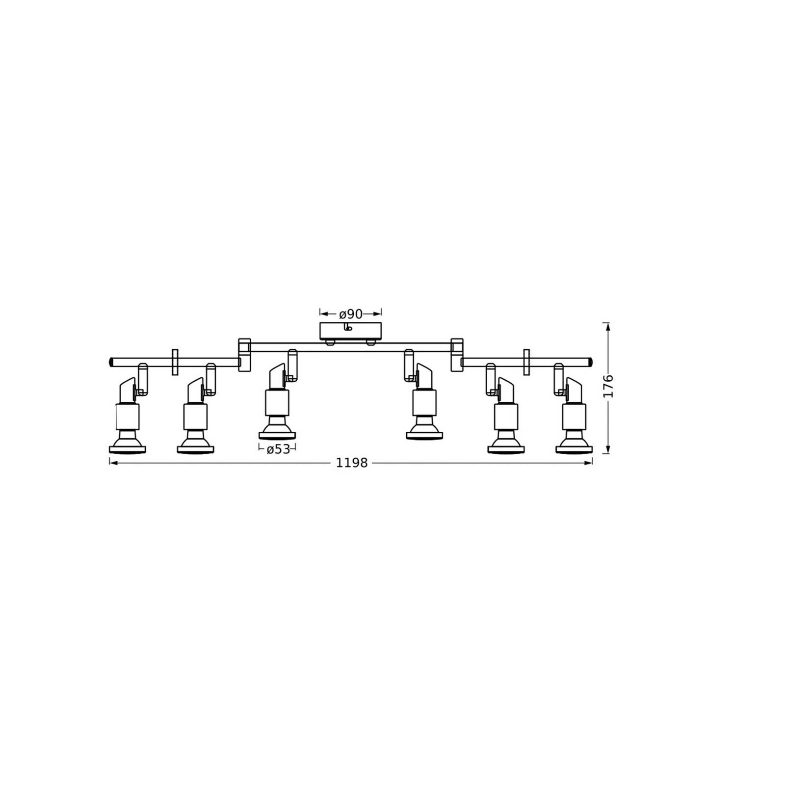 OSRAM stropné bodové svetlá, biely, 6-pl., kov, GU10-LED 927 stmievateľné