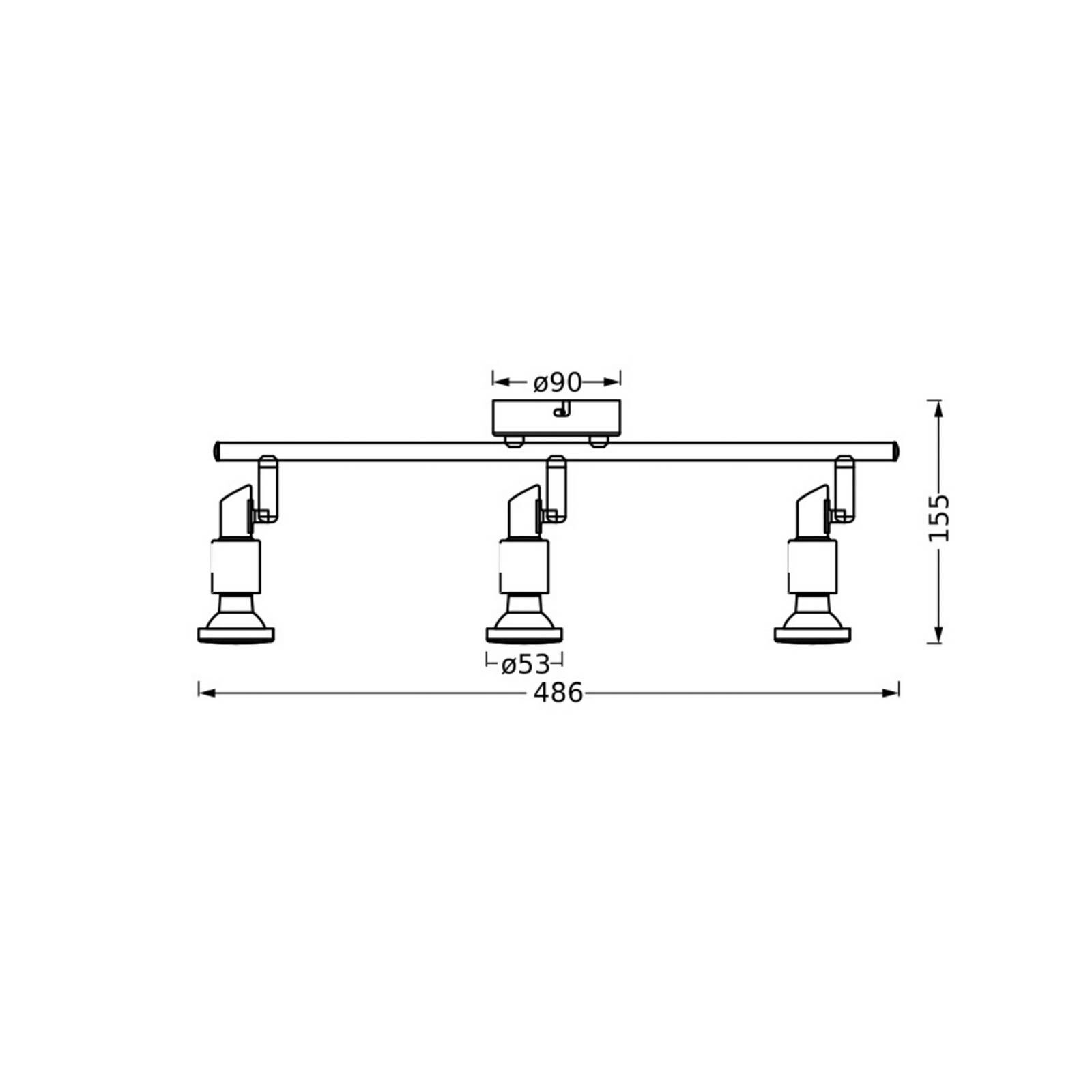OSRAM stropné bodové svetlá, čierny, 3-pl. kovový GU10-LED 927 stmievateľné