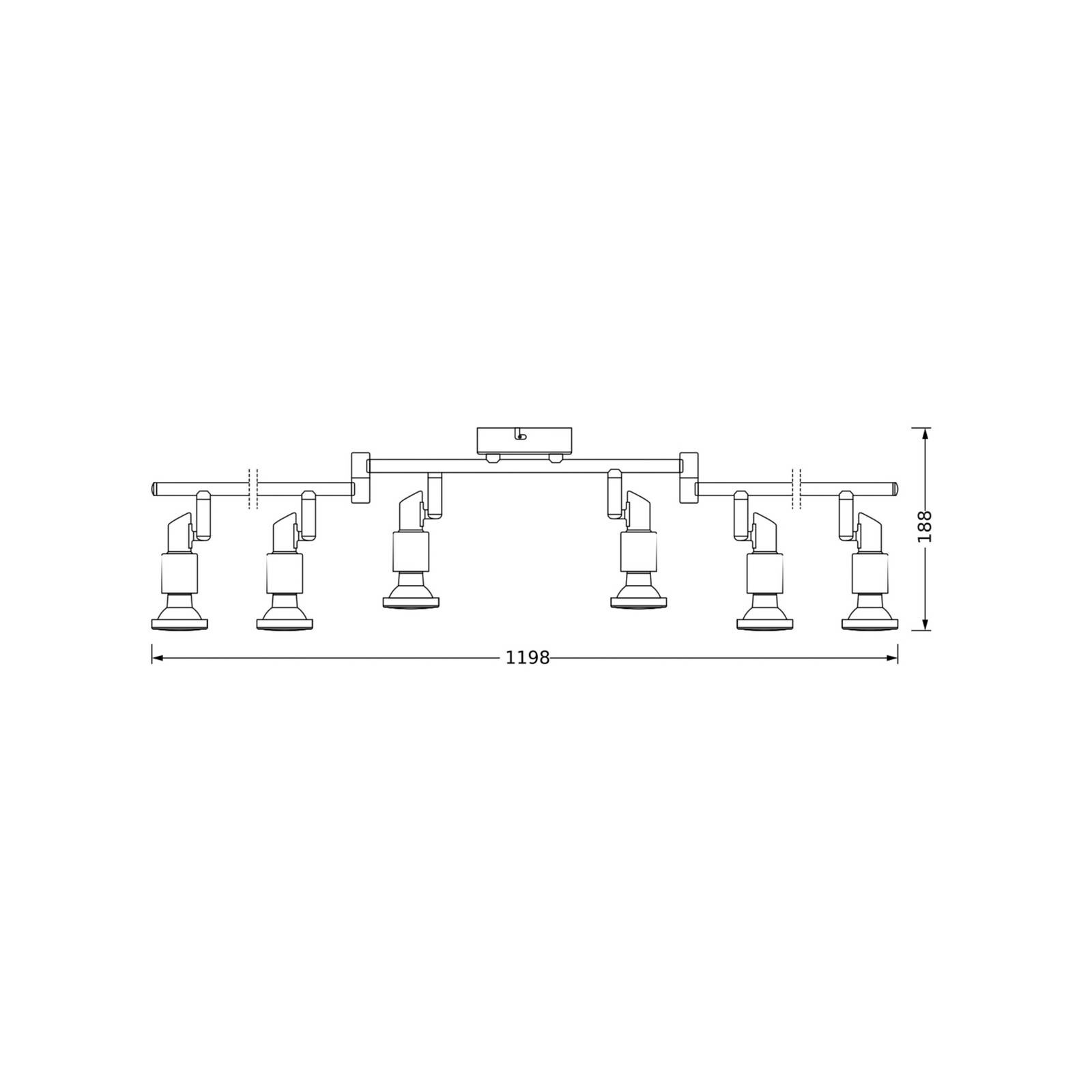 OSRAM stropné bodové svetlá, strieborný, kovový, 6-pl. GU10-LED 2 700 K