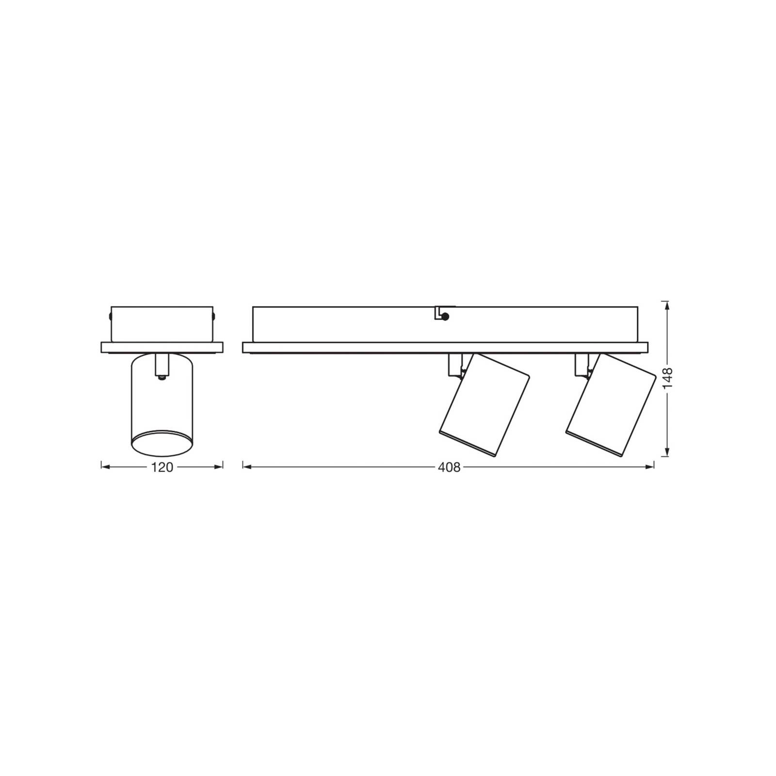 OSRAM LED stropné bodové svetlá MARS CLICK-SELECT, 2 bodové svetlá, čierny