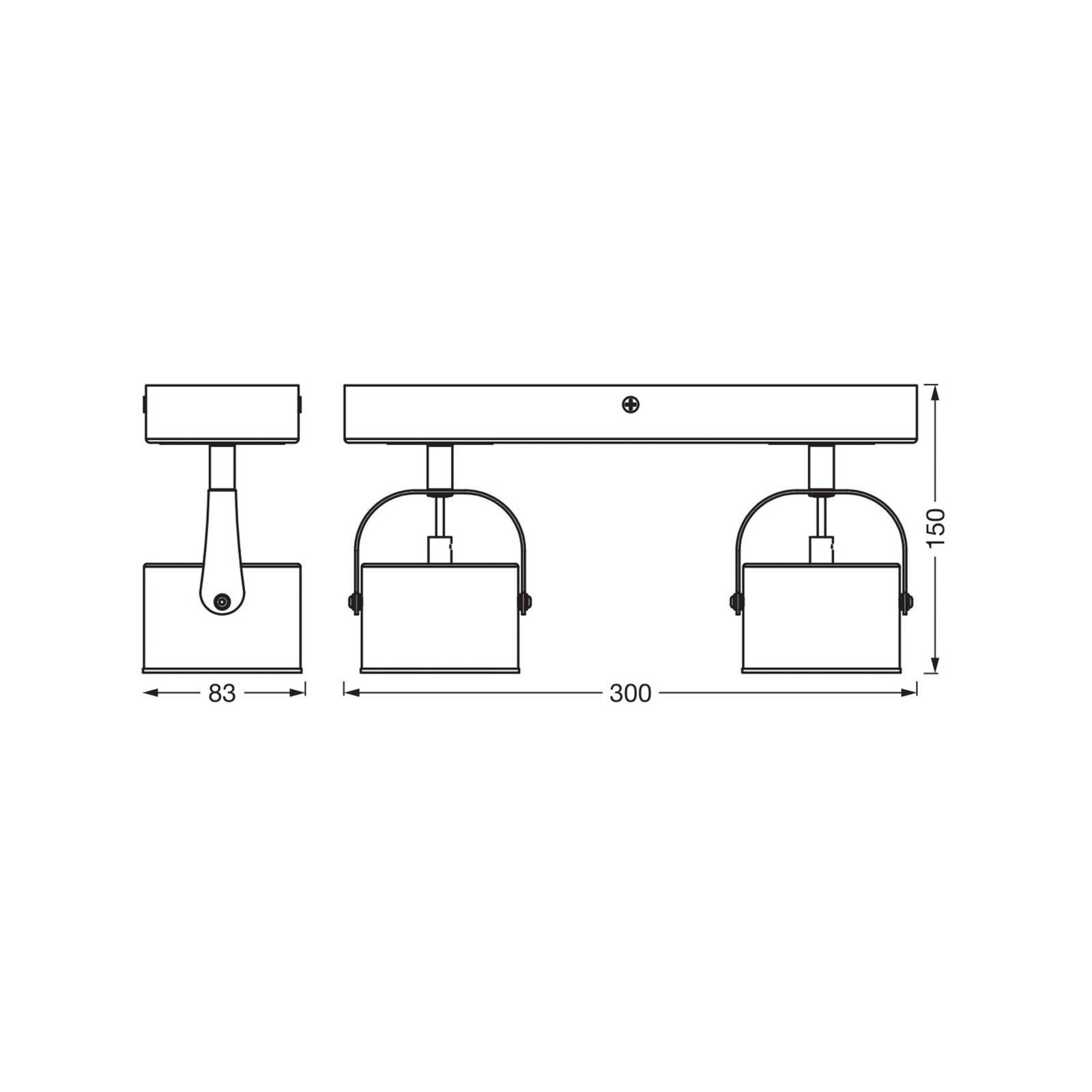 OSRAM stropné LED svetlo Jupiter, 2-pl. strieborné, kovové