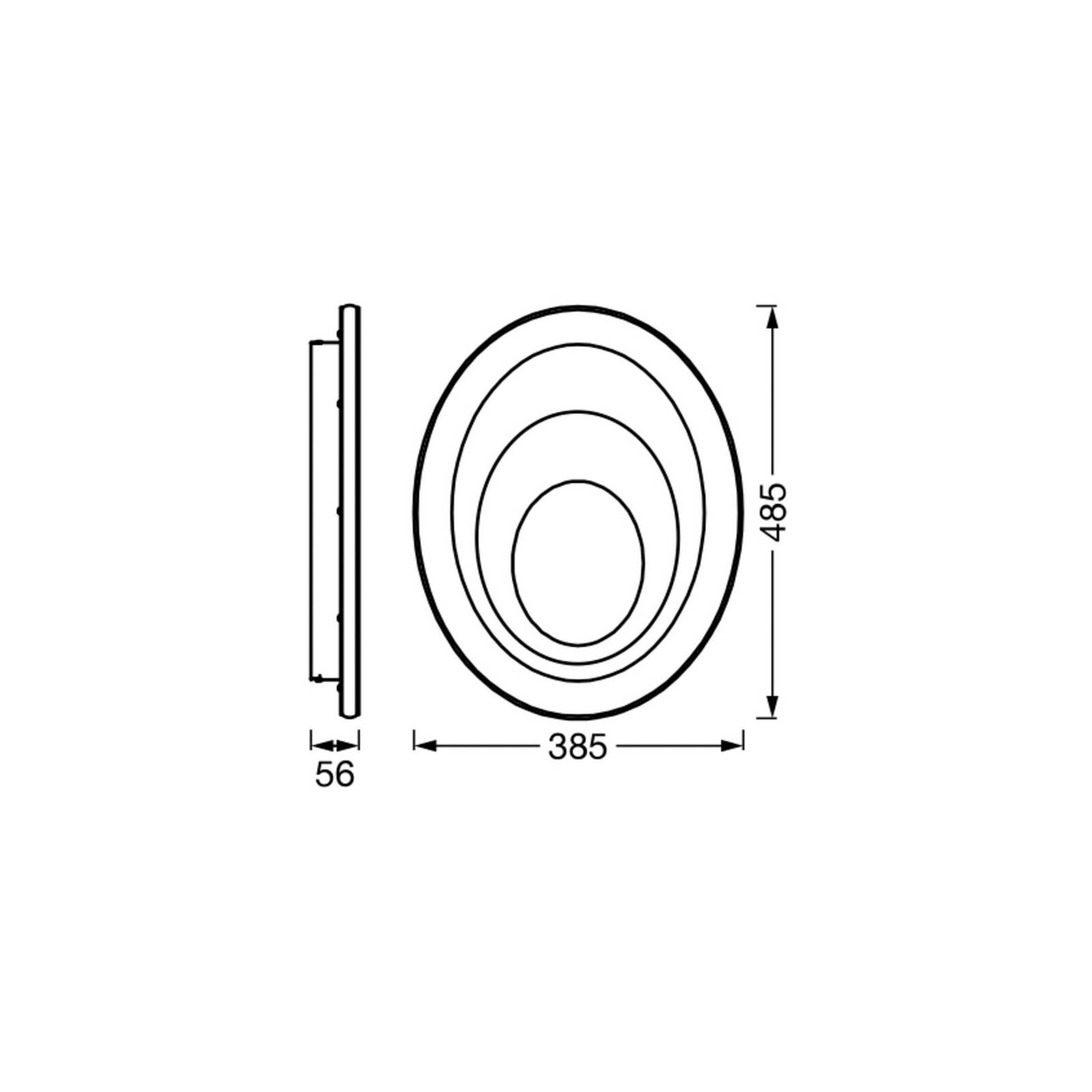 OSRAM stropné LED svetlo ORBIS SPIRAL OVAL, Ø 49 cm biele 37 W