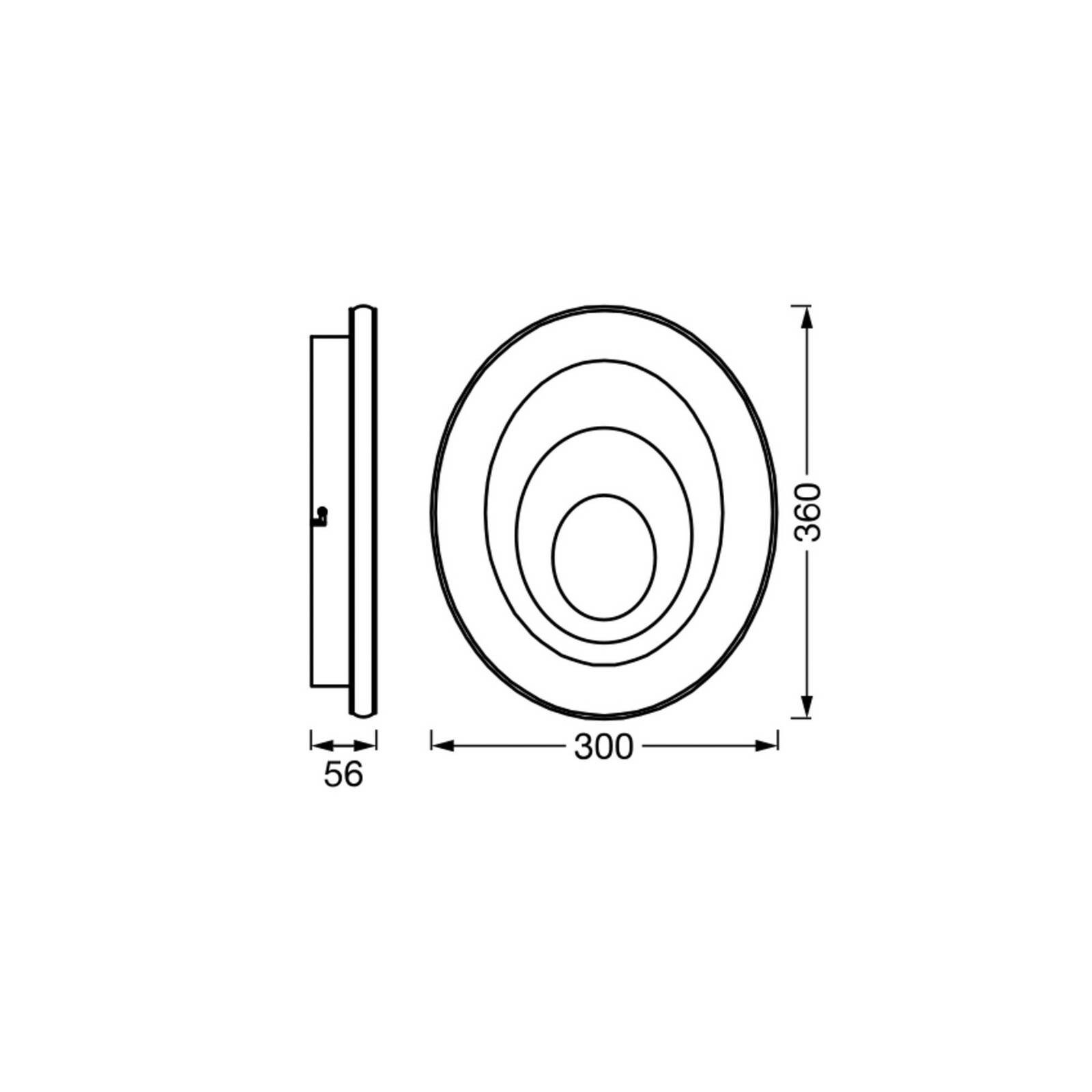 OSRAM stropné LED svetlo ORBIS SPIRAL OVAL, Ø 36 cm biele 27 W