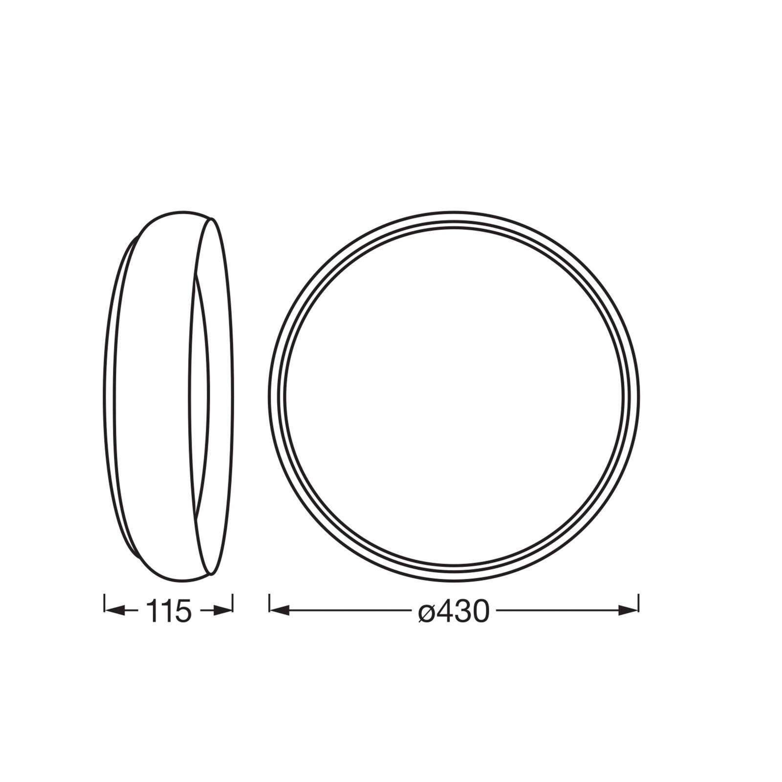 OSRAM stropné LED svetlo ORBIS LIVIA, Ø 43 cm, sivá, kovové stmievateľné