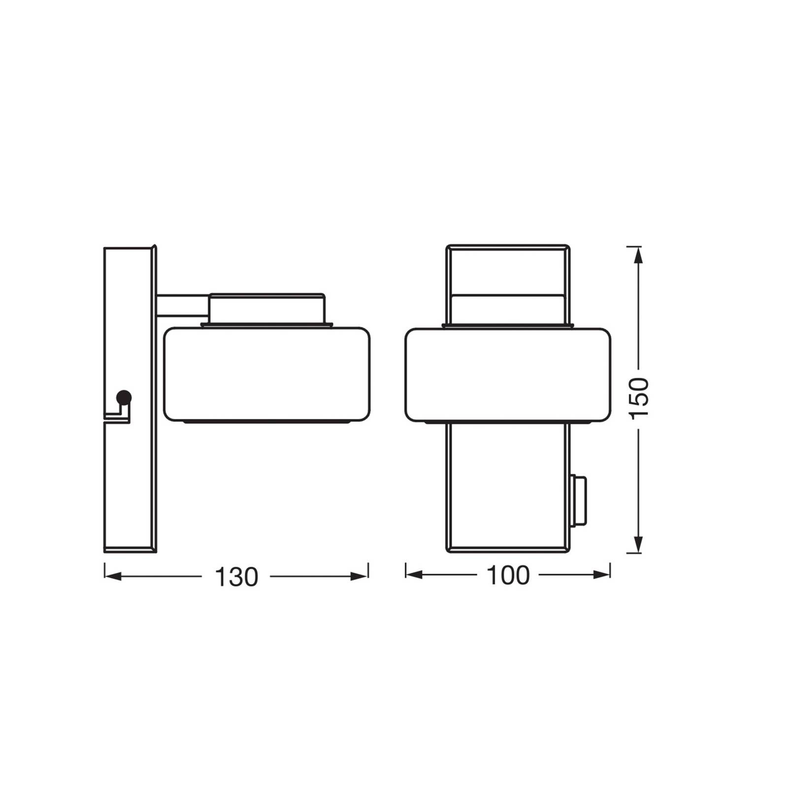 OSRAM LED nástenné svetlo ORBIS FLAME, chróm, kov, IP44, CCT