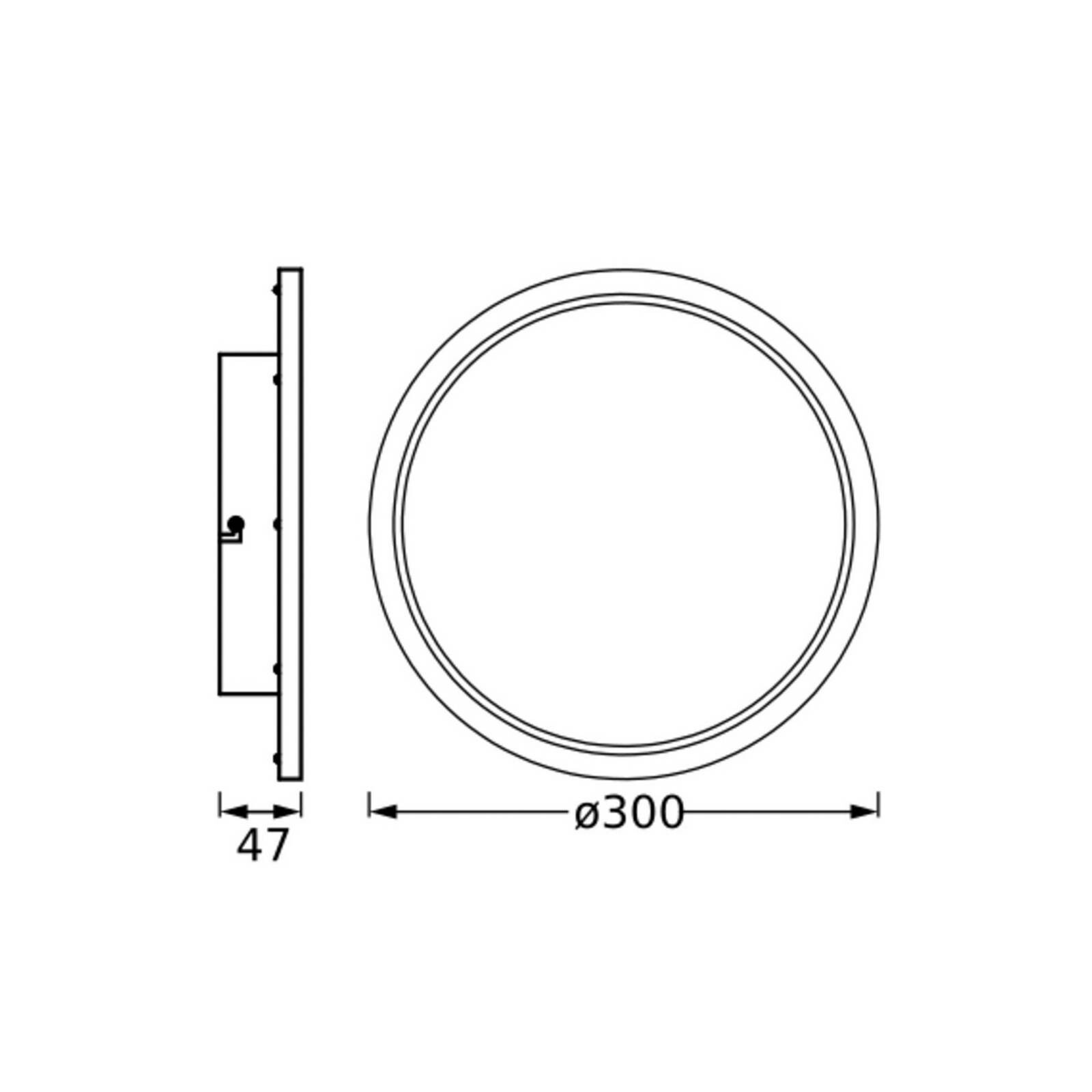 OSRAM stropné LED svetlo BATHROOM, chróm, Ø 30 cm, IP44, CCT