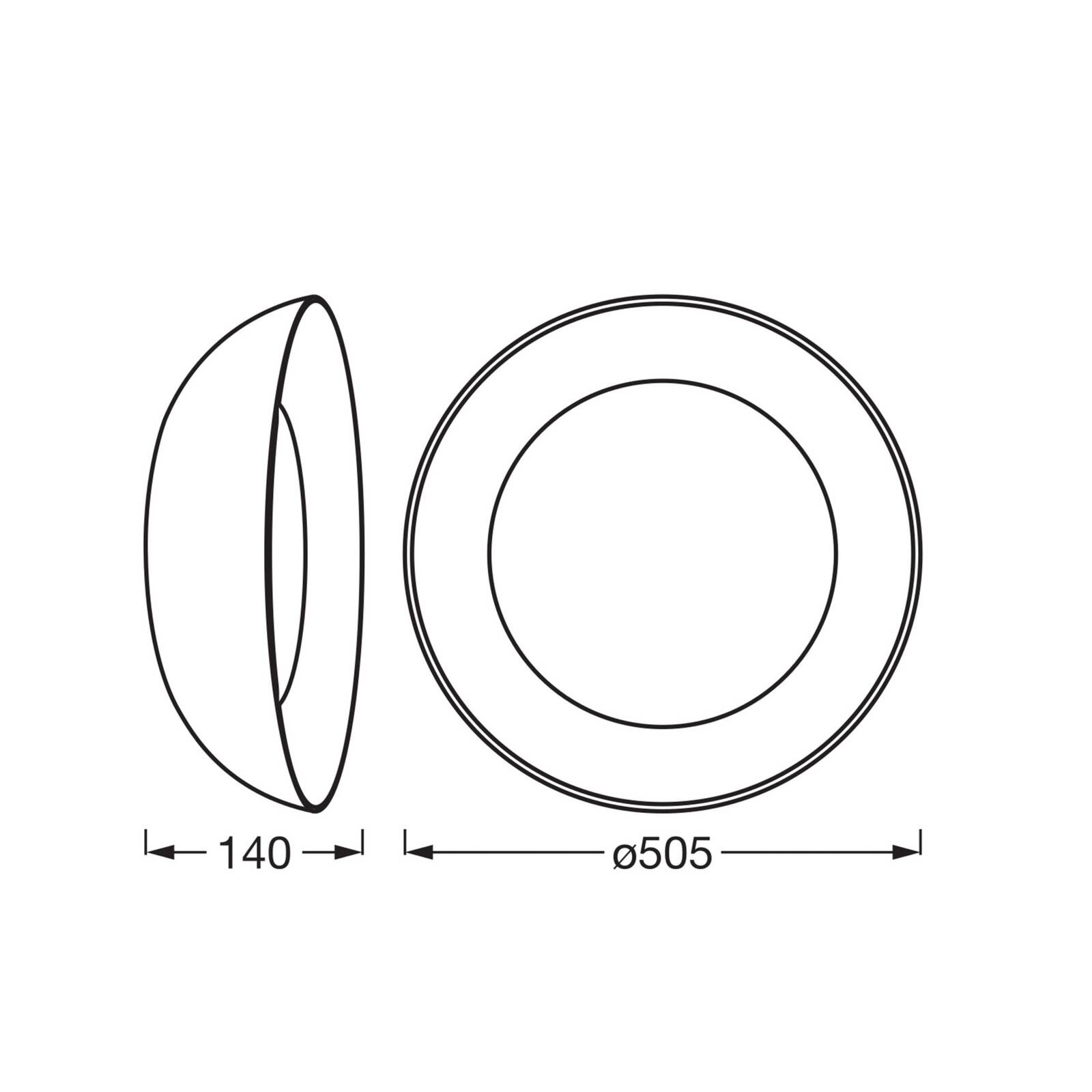 OSRAM stropné LED svetlo ORBIS ALVA, čierne/drevený dekor, Ø 51 cm