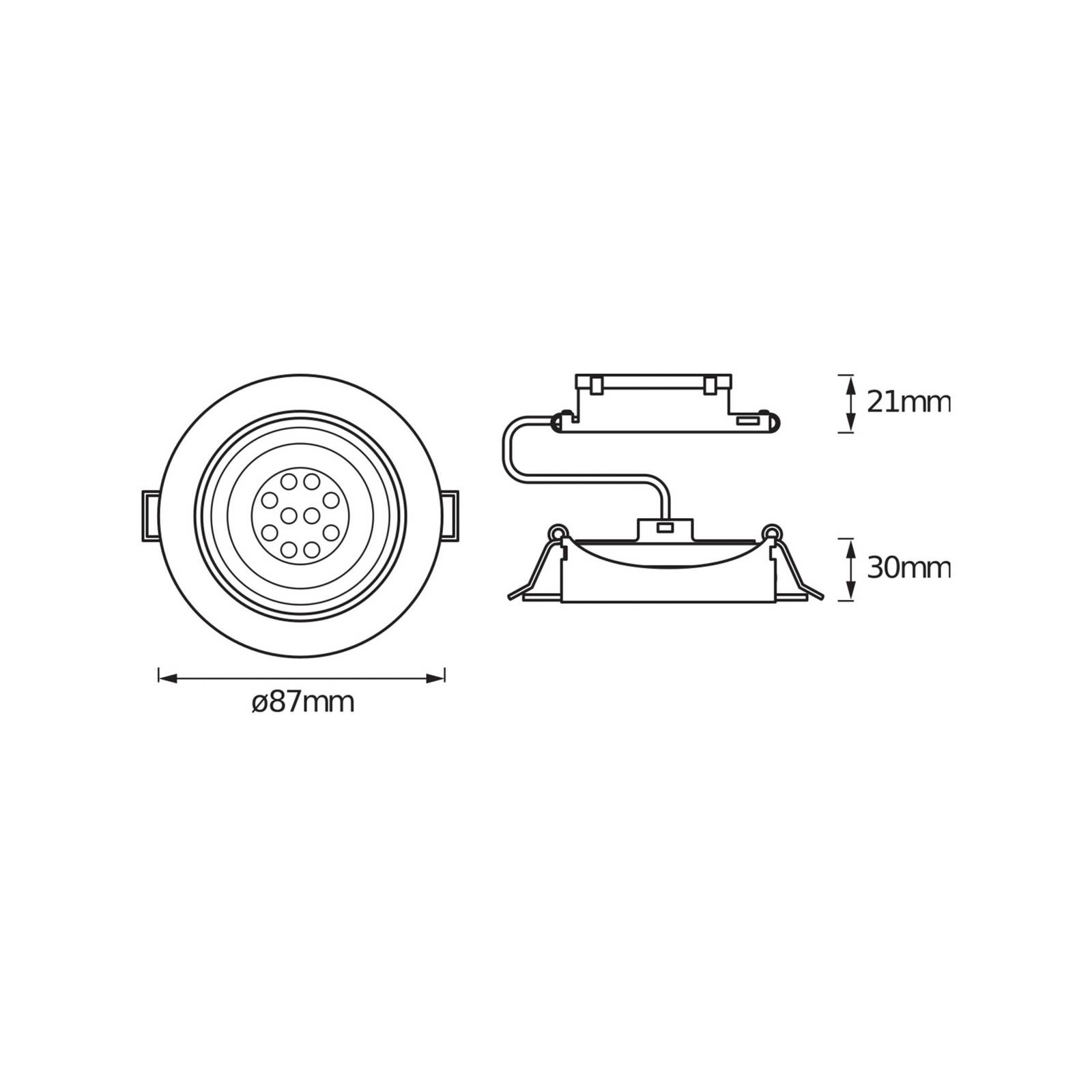 Sada 3 ks LED bodových svietidiel OSRAM, nikl, Ø 9 cm, kov 827 stmievateľné