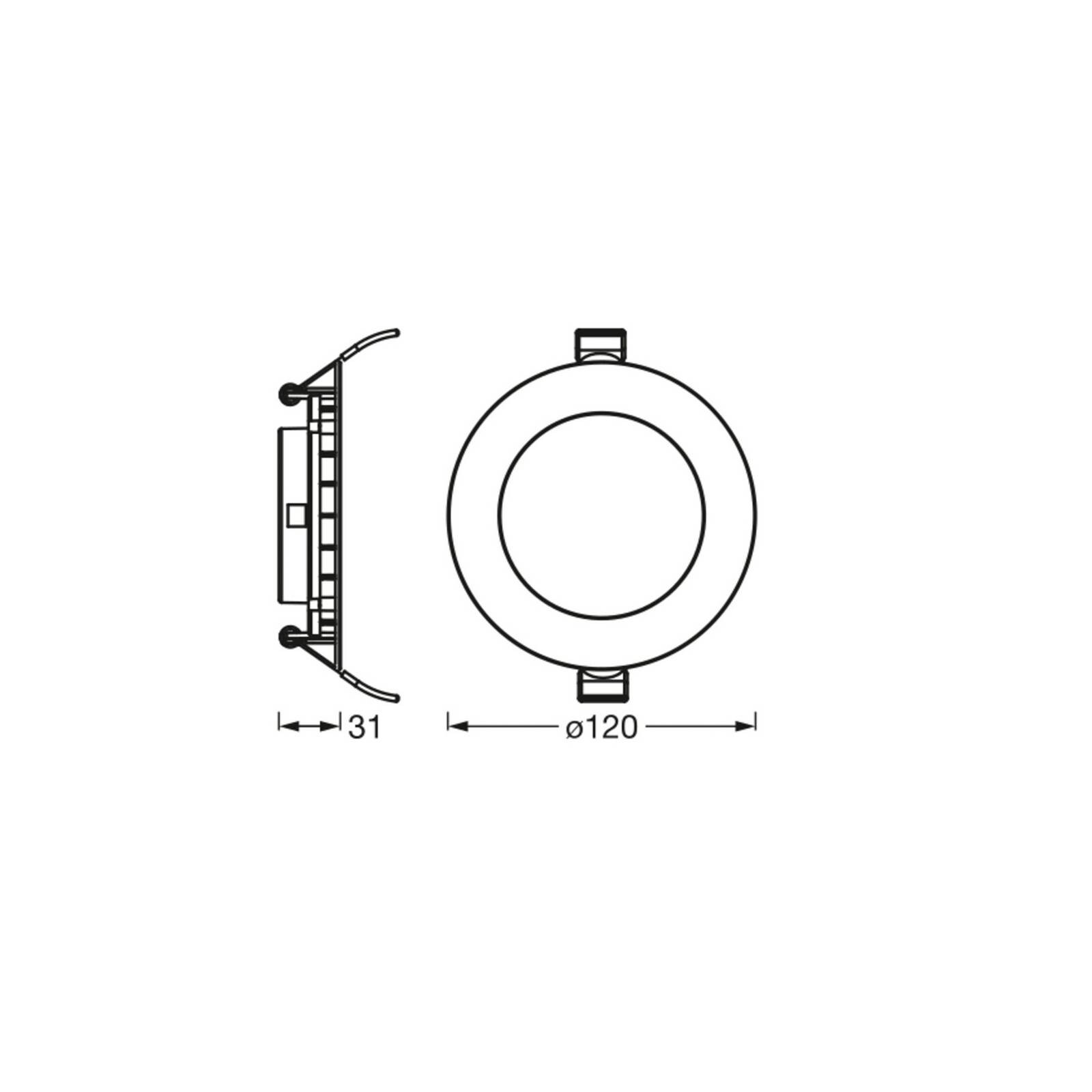 OSRAM LED stropné svietidlo SLIM, Ø 12 cm, 3 000 K, biele