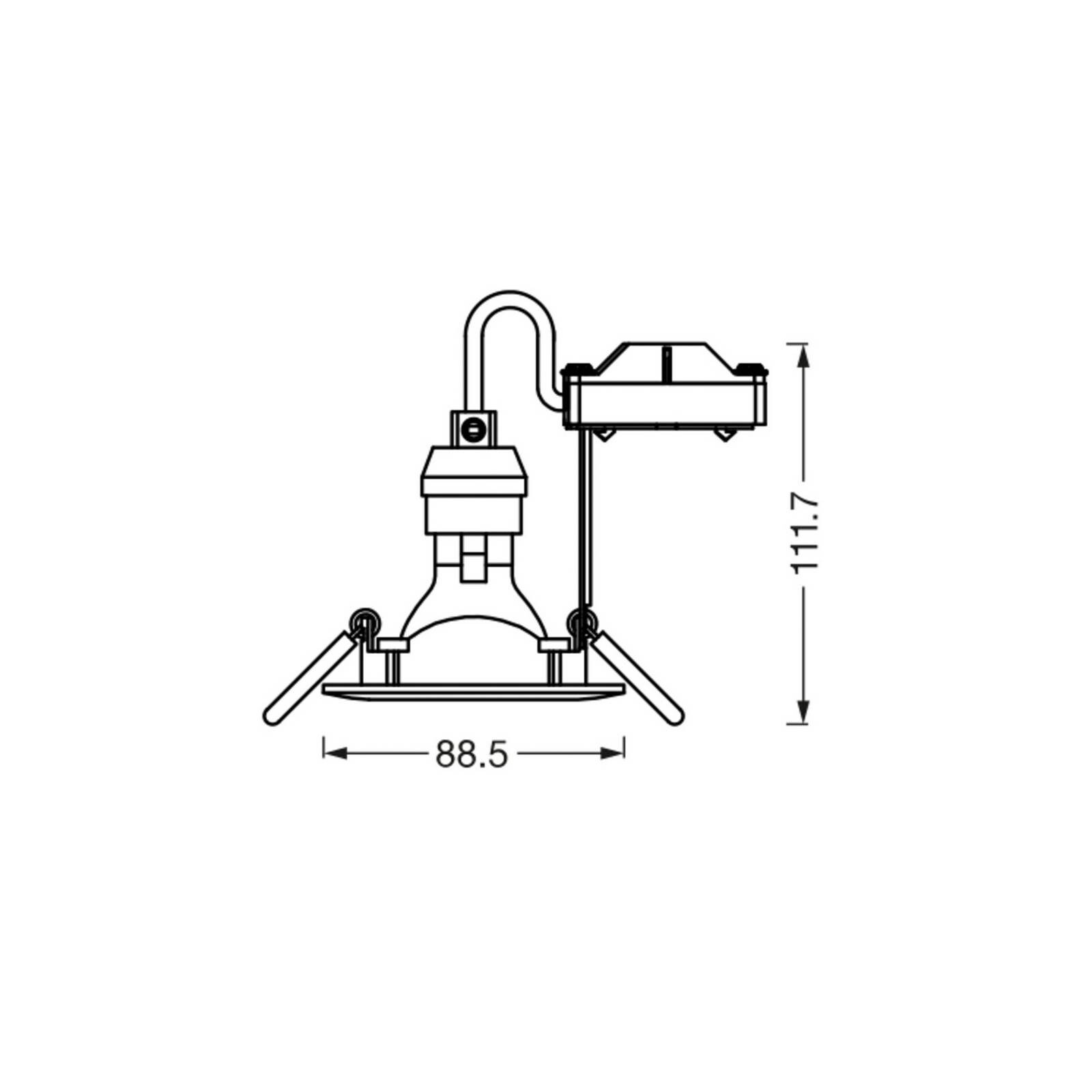 OSRAM vstavaný reflektor, Ø 9 cm, biely, kov, GU10-LED, 2 700 K