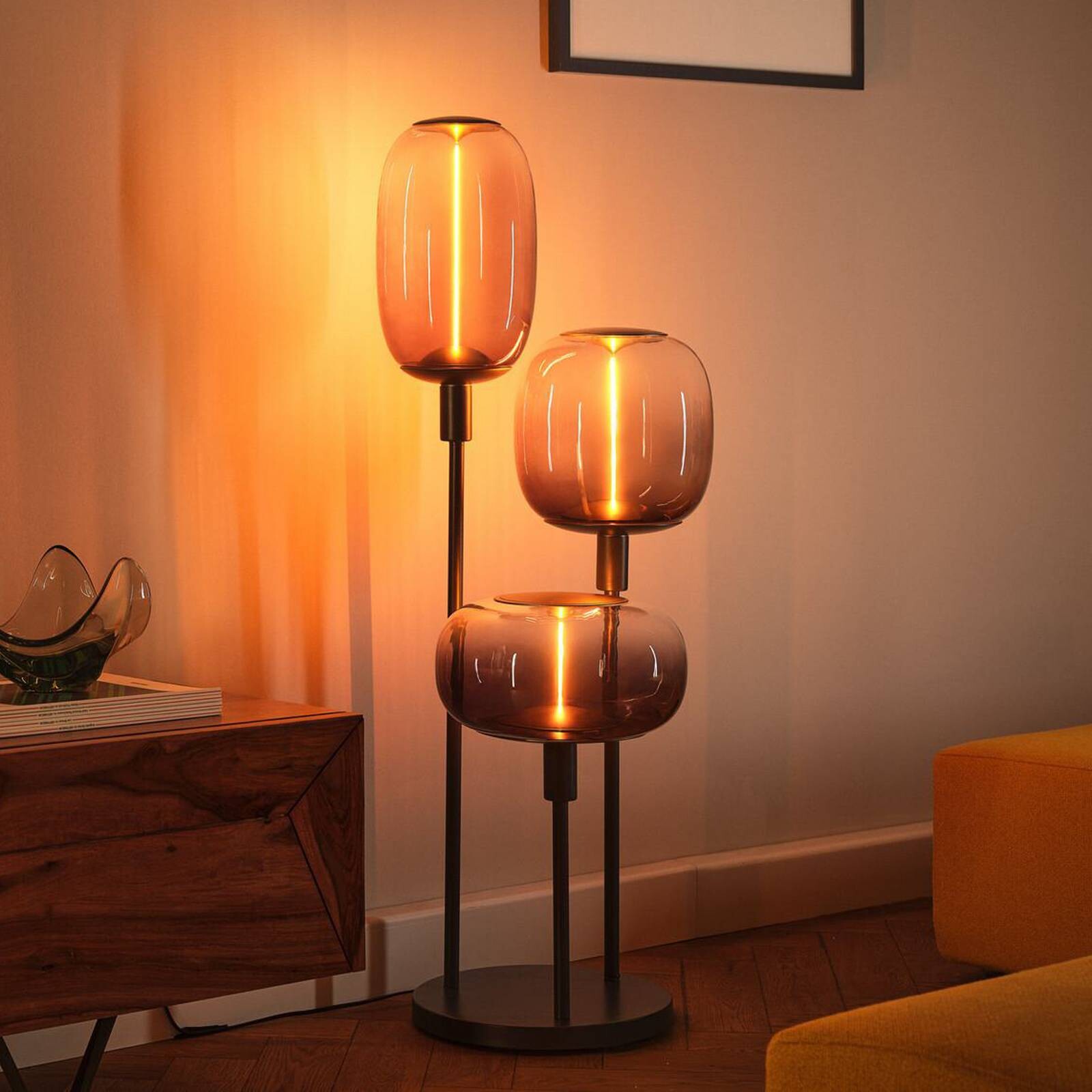 Stojacia lampa OSRAM DECOR STICK, tmavošedá, výška 78 cm, 3 x E27